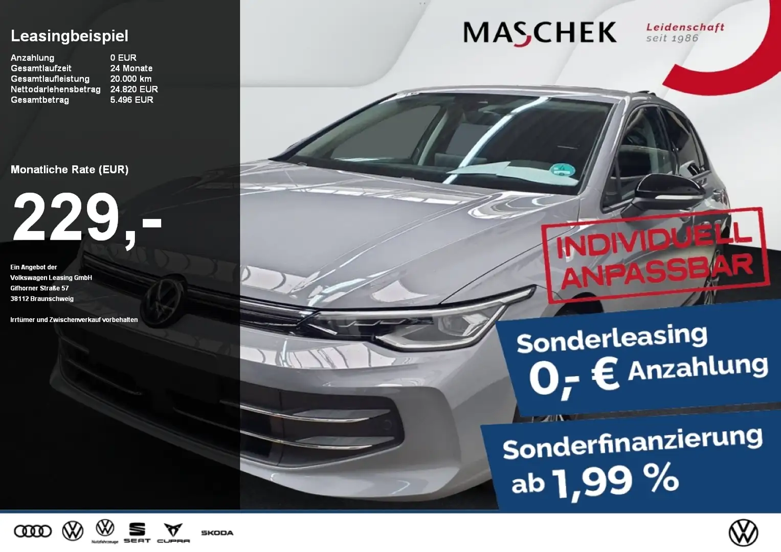 Volkswagen Golf Goal 1.5 TSI AHK Navi GRA PDC Sitzh. AHK Grau - 1