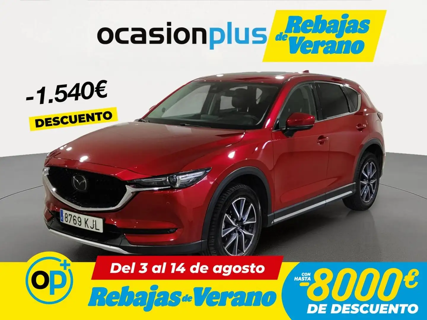 Mazda CX-5 2.5 Zenith Cruise+Roof+Black Leather 4WD Aut. 143k Rojo - 1