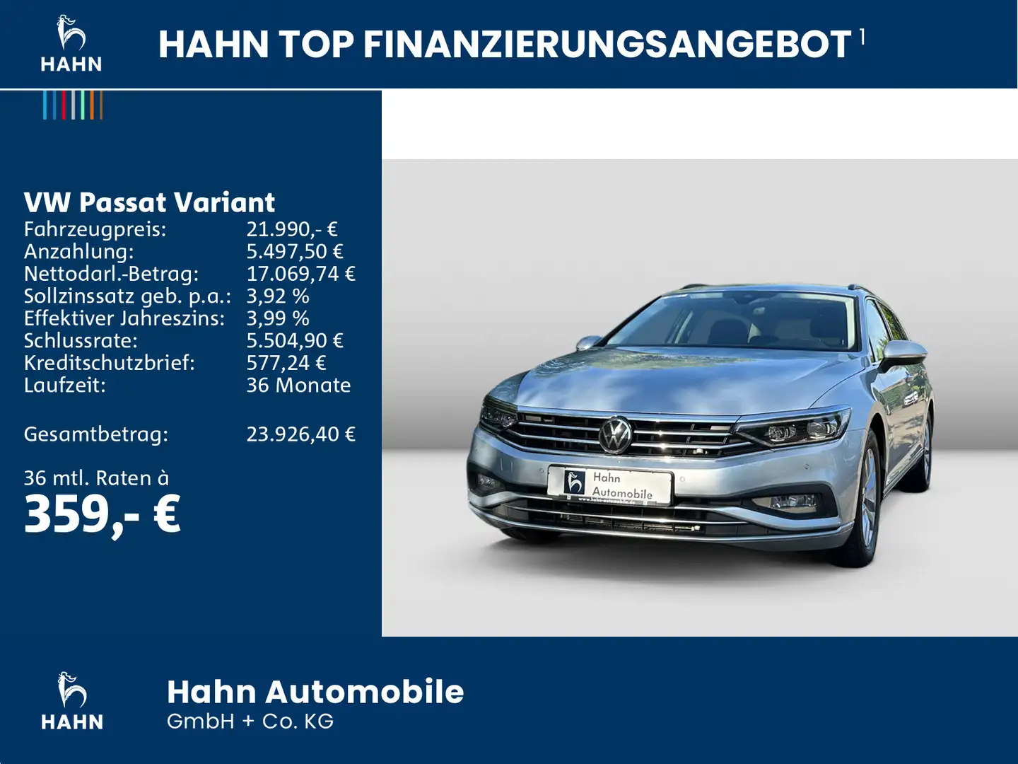 Volkswagen Passat Variant Business 2.0TDI DSG LED AHK CAM N Zilver - 2