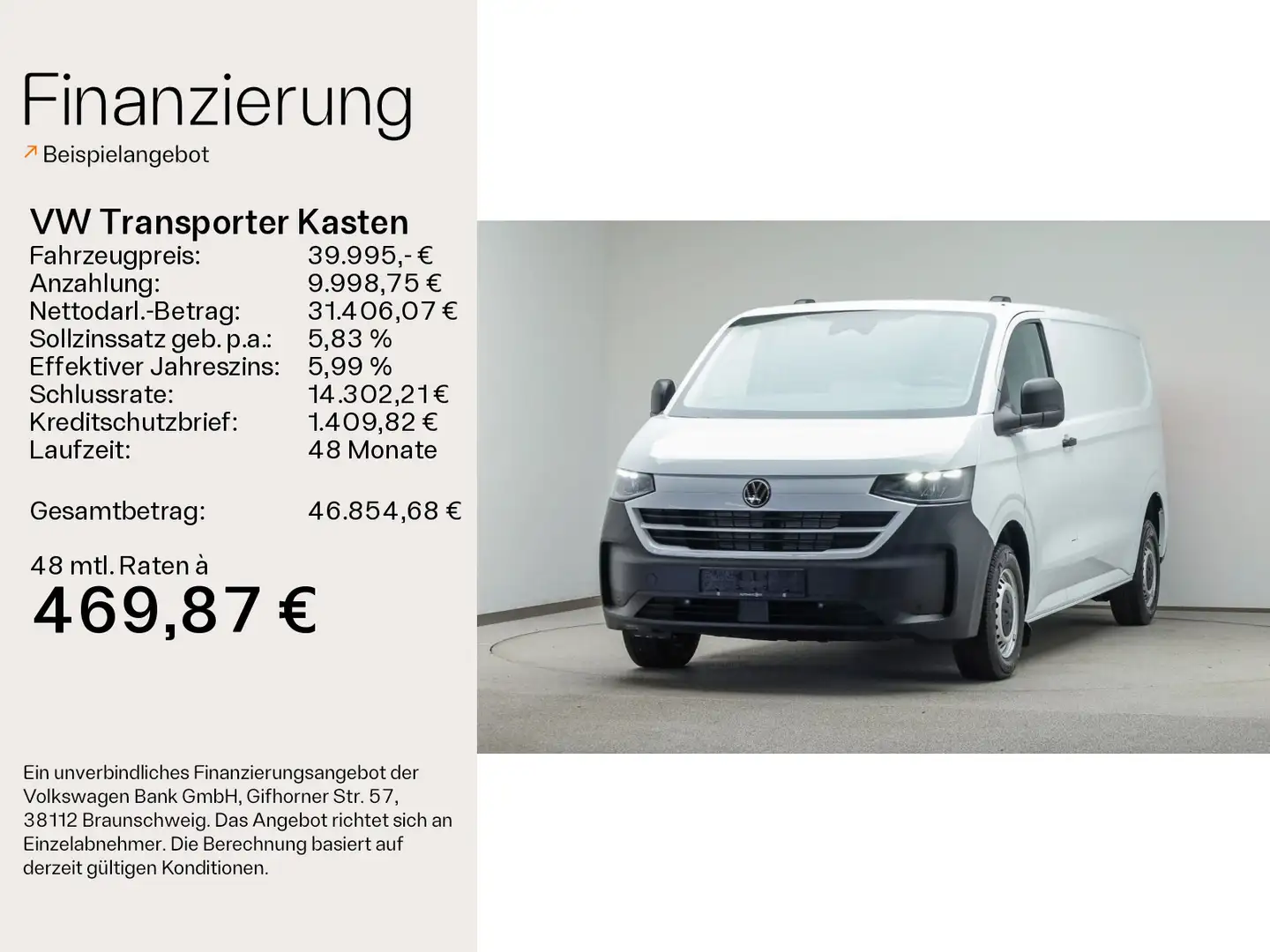 Volkswagen Transporter Kasten LR 2.0 TDI APP*GRA*KLIMA* Blanc - 2