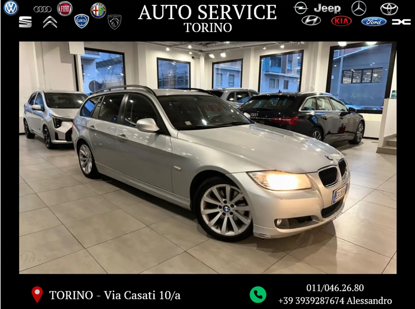 BMW 320 Serie 3 E91 Touring 320d Touring Attiva FL Silber - 1