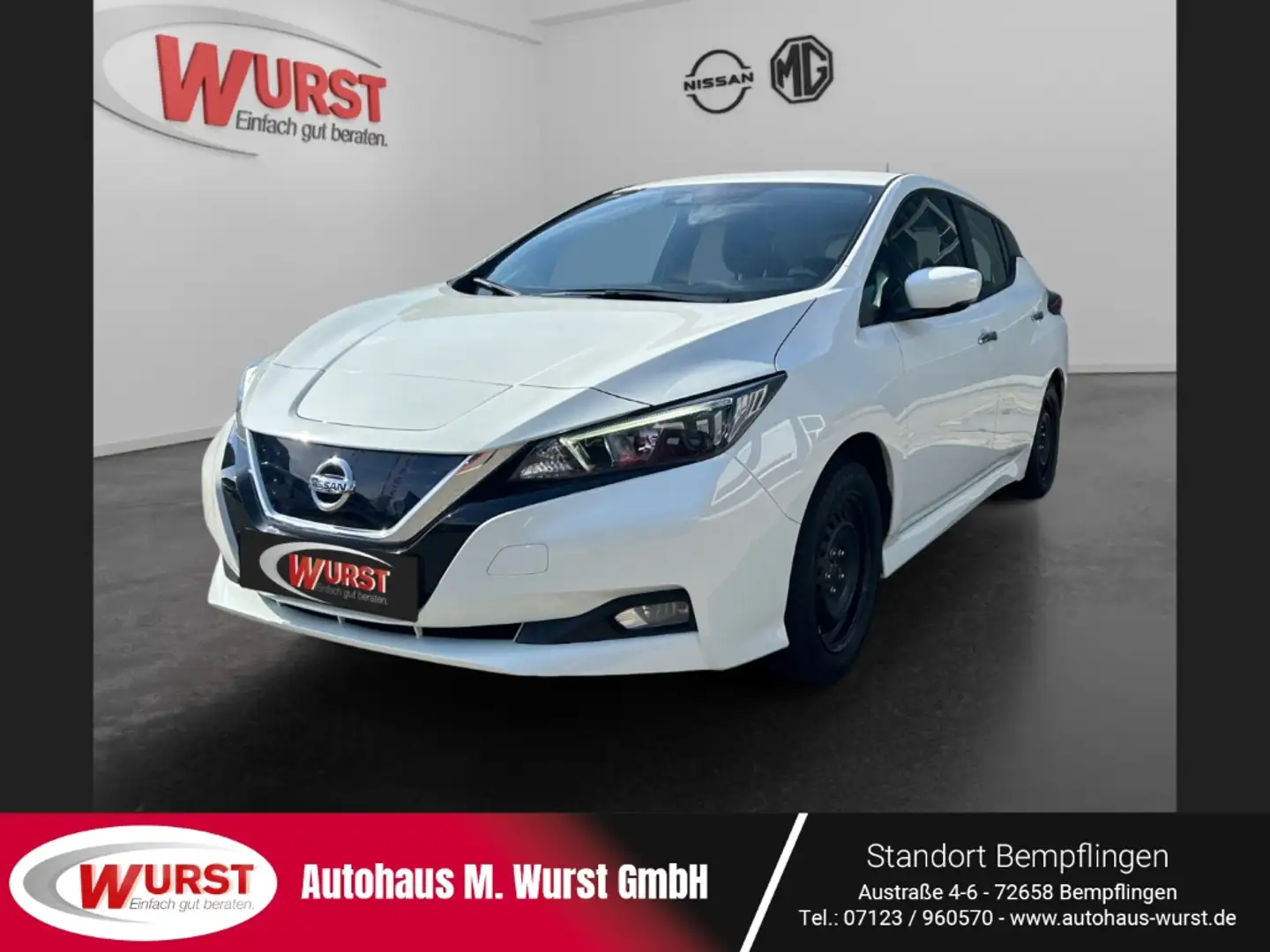 Nissan Leaf 40 kWh N-Connecta 8-fach bereift Rückfahrkamera Kl Weiß - 1