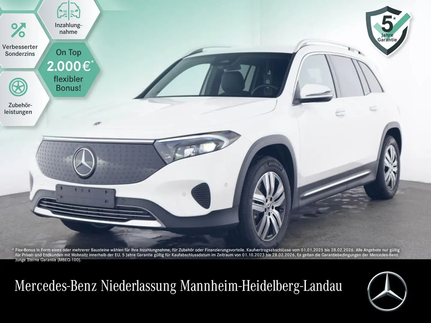 Mercedes-Benz EQB 300 4M PROG+PLUS-PAKET+AHK+KAMERA+KEYLESS+SPUR Weiß - 1