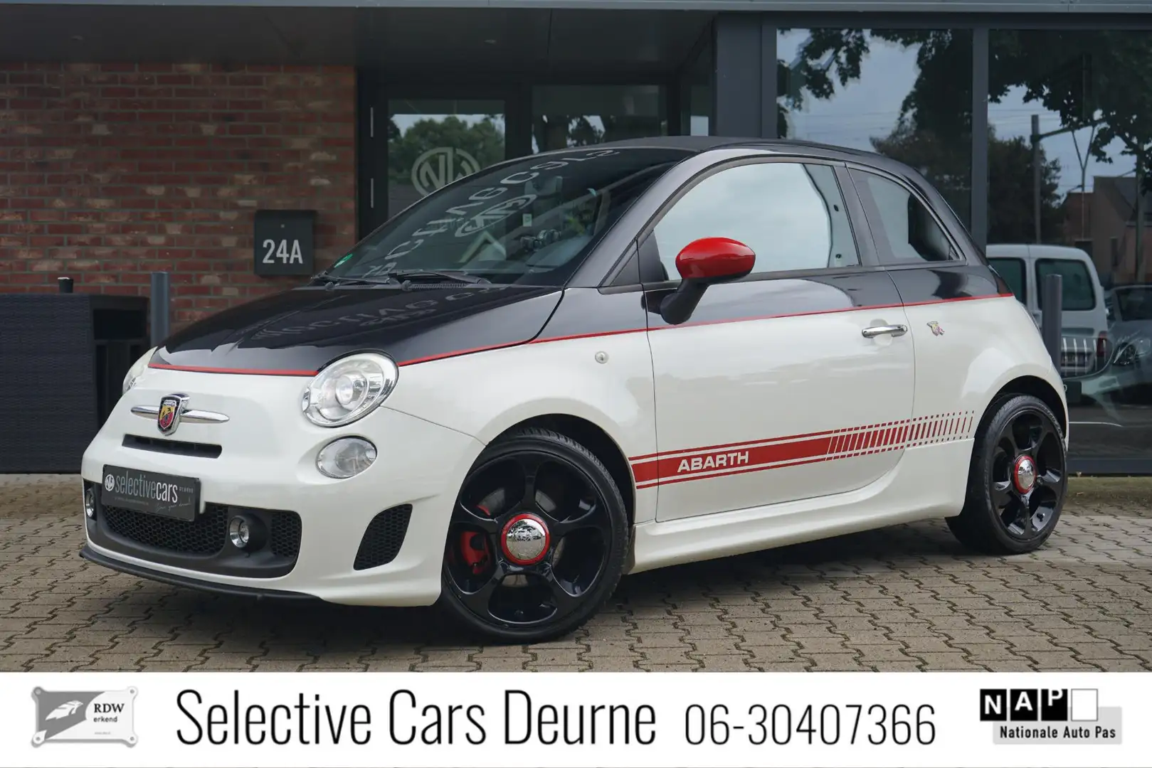 Abarth 500C 1.4 T-Jet Estetico , 2-tone, Schaalstoelen, Inters Blanco - 1