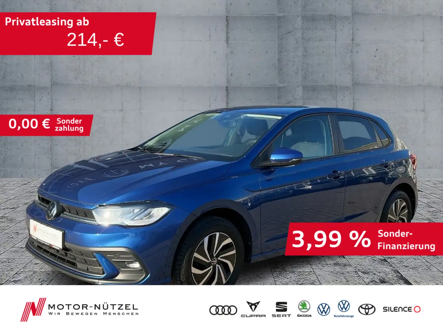 Volkswagen Polo 1.0 FRESH LED+ACC+SHZ+2xPDC+NSW+MFL+VC+15" Blau - 1