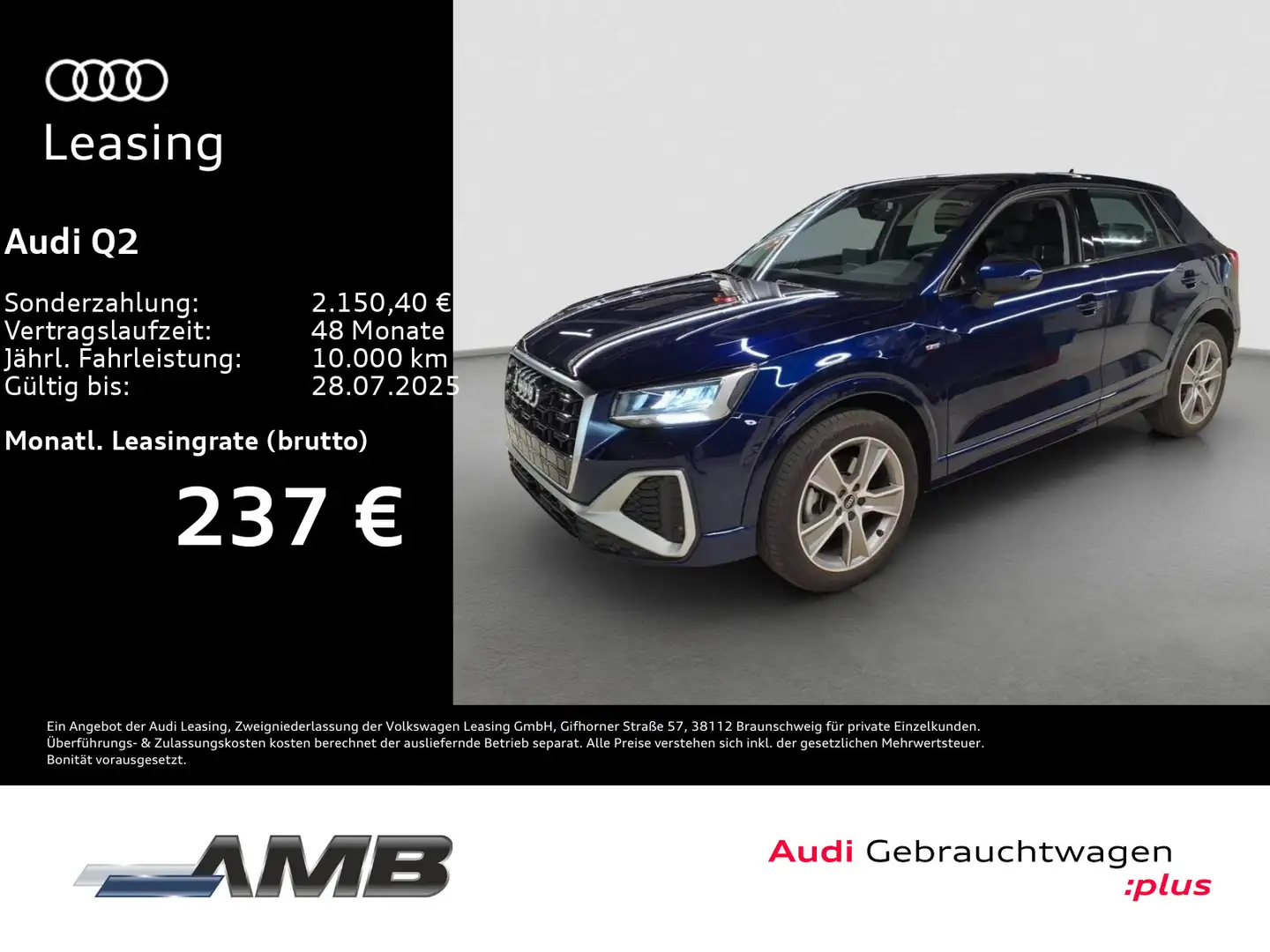 Audi Q2 S line 40 TFSI qu. Leder/Pano/SONOS/10.29Gara Blauw - 1