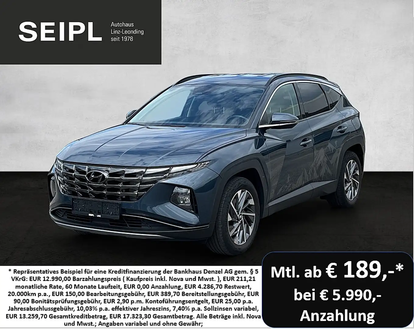 Hyundai TUCSON Tucson 1,6 T-GDI 2WD Smart Line*18" Alu*LED*Nav... Blau - 1