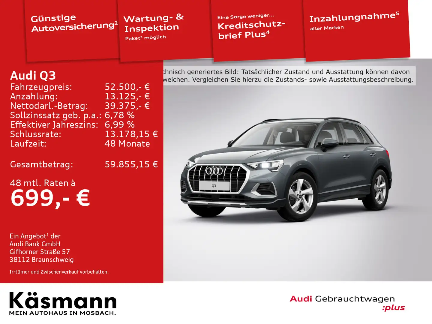 Audi Q3 advanced 35TFSI Grau - 1