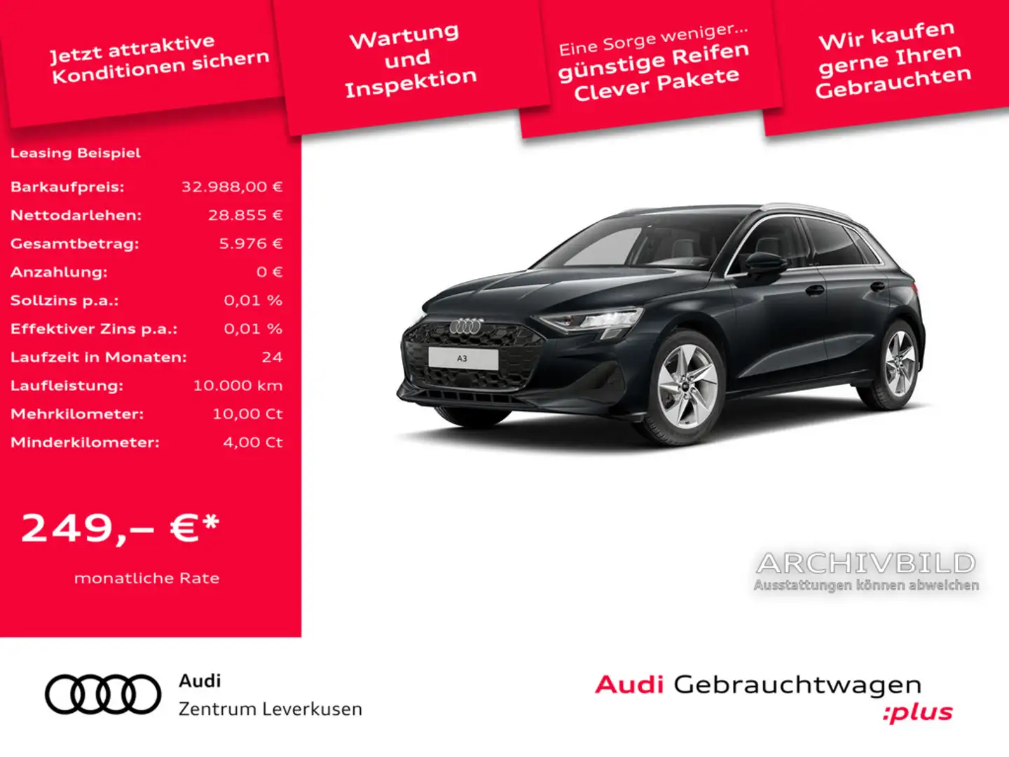 Audi A3 Sportback 35 TFSI VIRT LED HUD SHZ B&O Grau - 1
