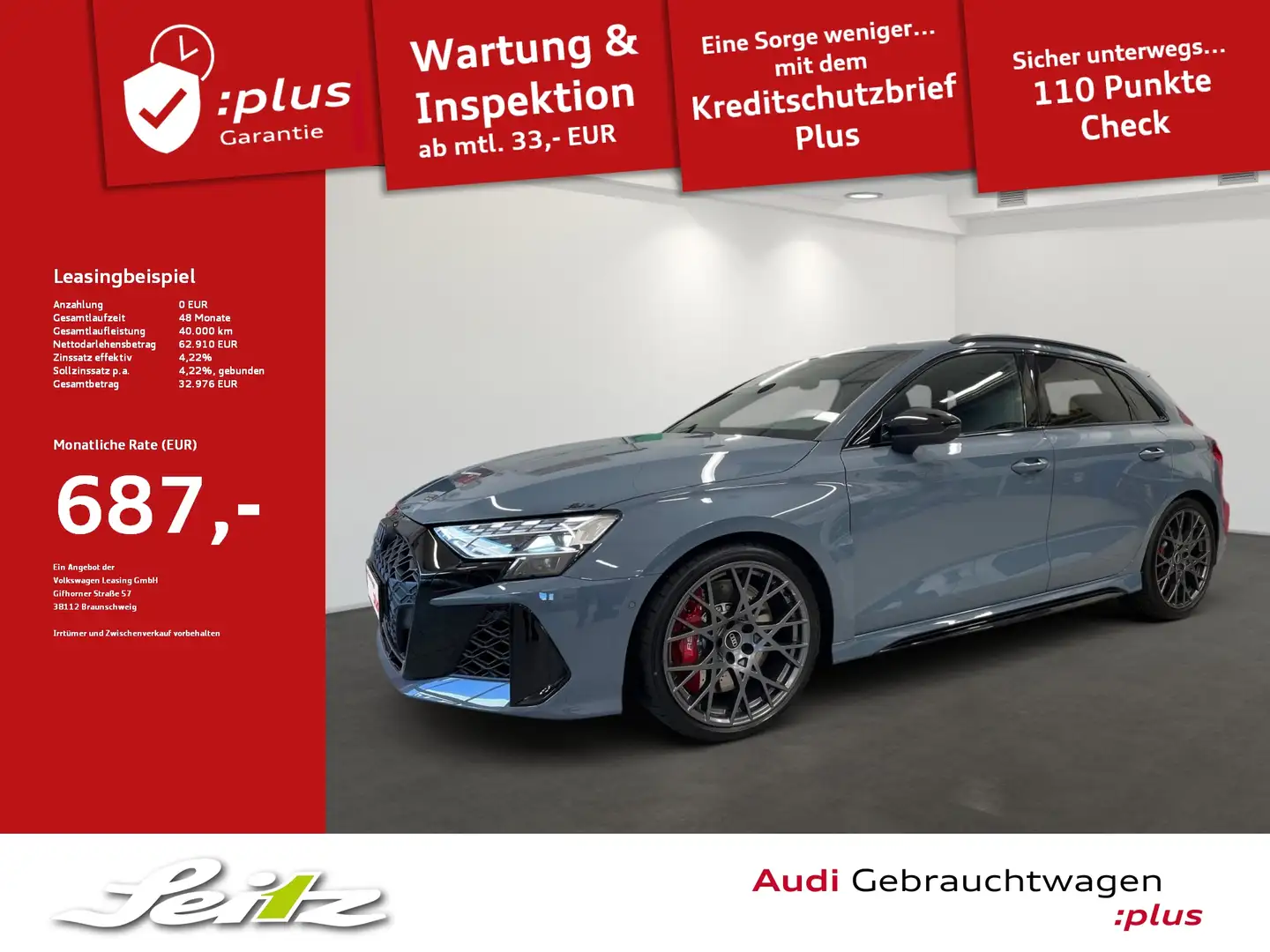 Audi RS3 RS 3 Sportback 2.5 TFSI quattro *LED*KAMERA*NAVI*S Grijs - 1