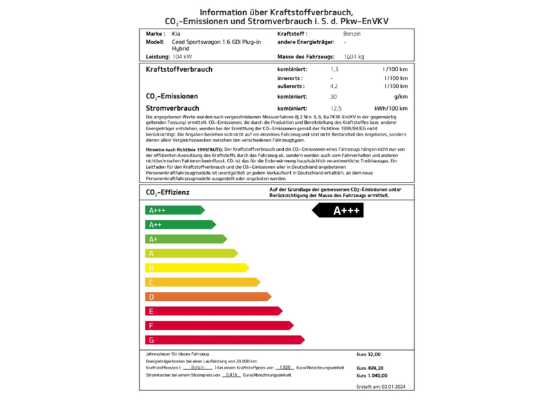 Kia Ceed SW / cee'd SW Platinum 1.6 PHEV Panodach *VOLLAUSSTATTUNG* Leder — photo 20