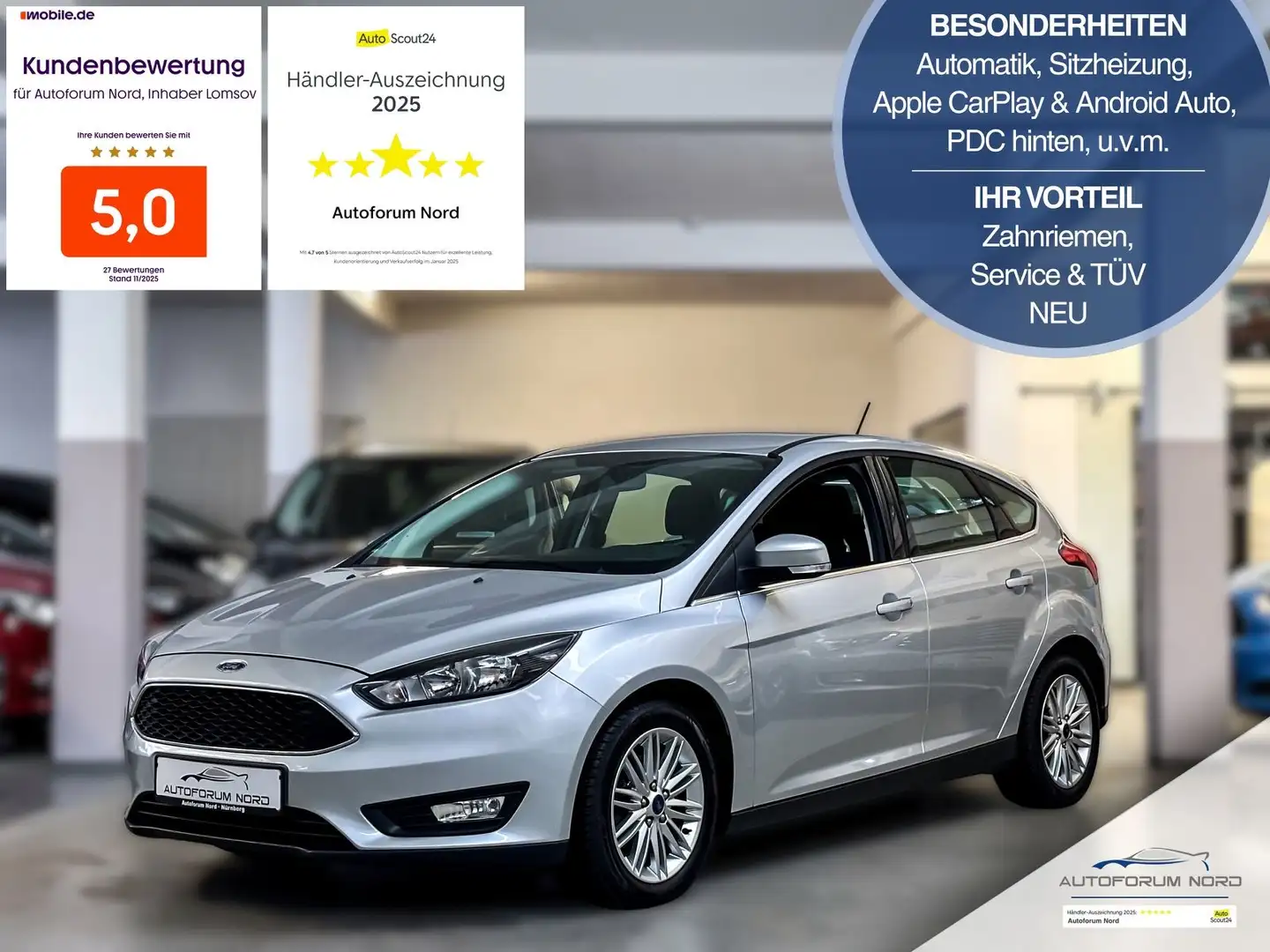 Ford Focus Lim. C&C *AUTOMATIK*NEU ZAHNRIEMEN+SERVICE Plateado - 1
