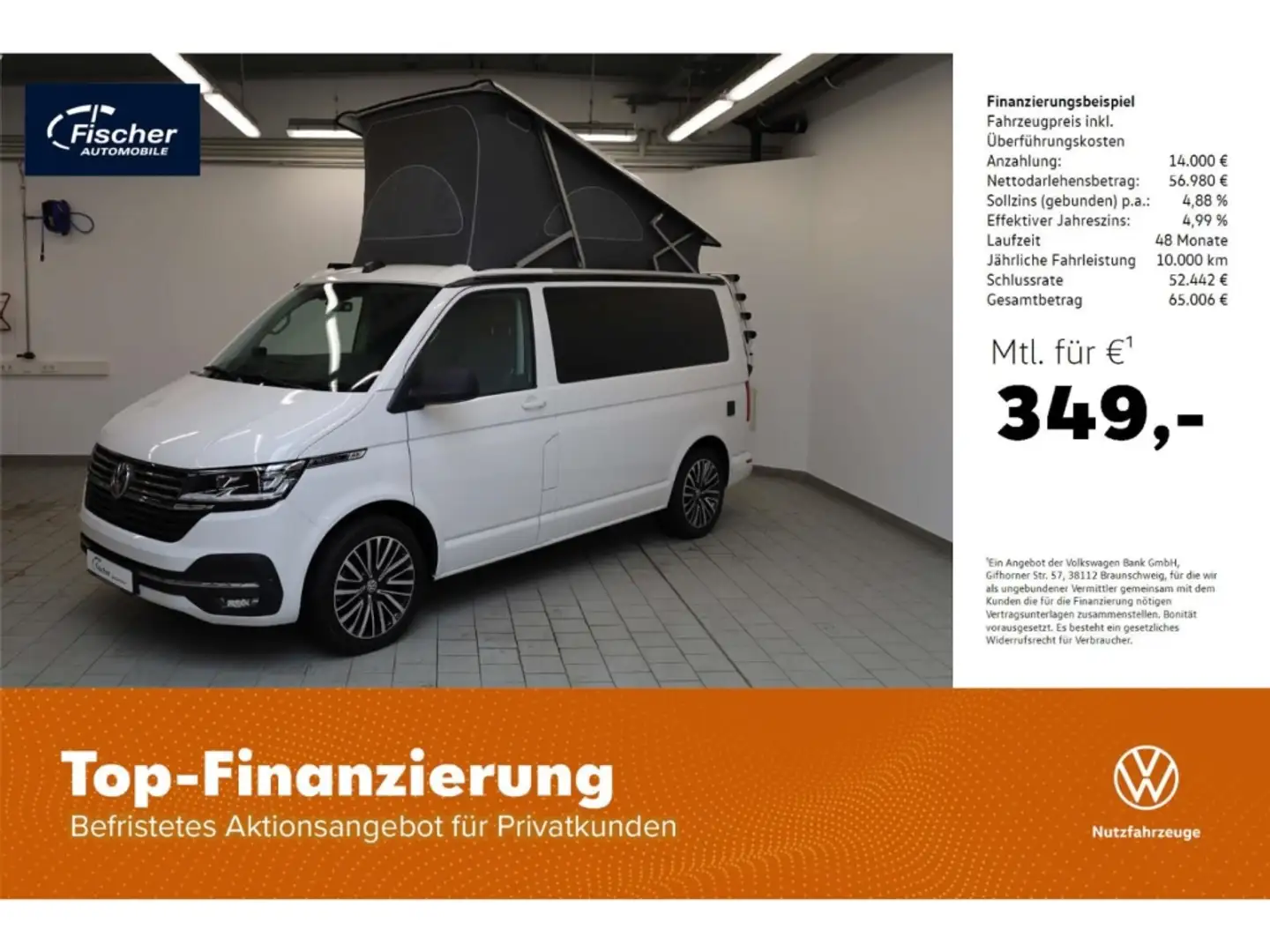 Volkswagen T6.1 California 2.0 TDI 4Motion Beach DSG Küche Weiß - 1
