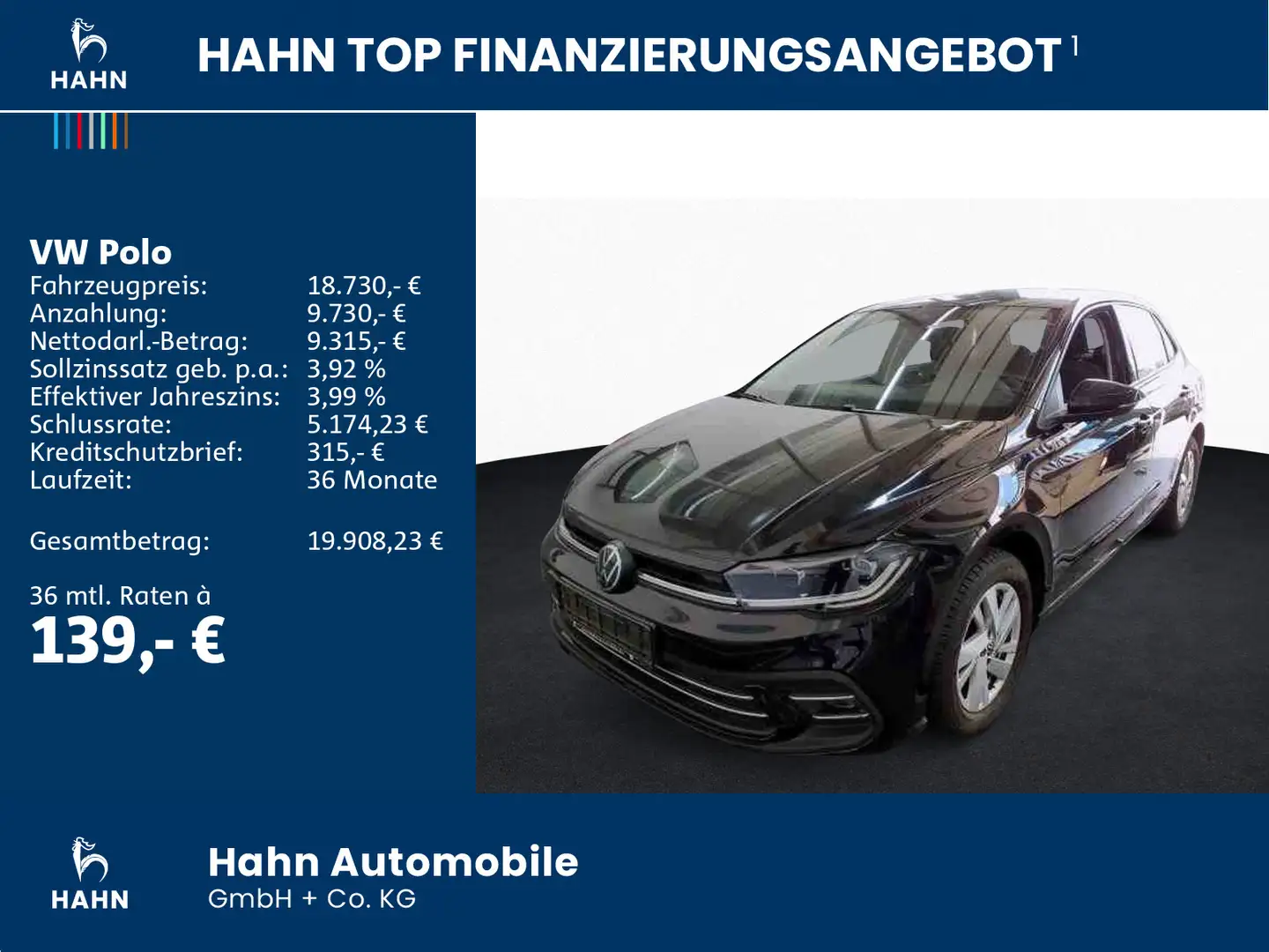 Volkswagen Polo 1.0TSI Style Matrix CAM Sitzhzg App PDC LM Schwarz - 2
