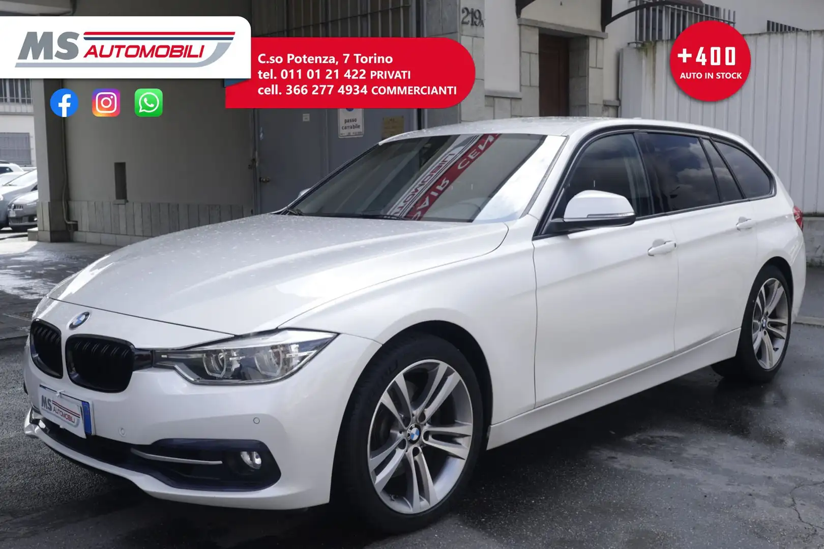 BMW 330 BMW Serie 3 330dA Msport Unicoproprietario Bianco - 1