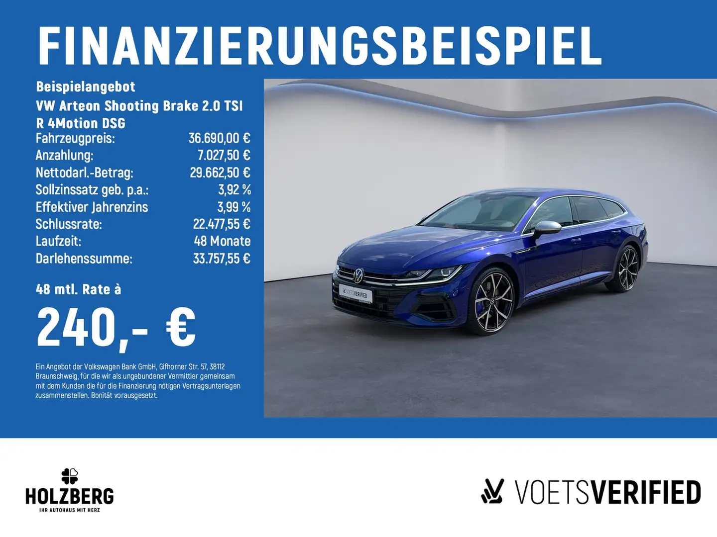 Volkswagen Arteon Shooting Brake 2.0 TSI R 4Motion DSG AHK+REAR-VIEW Blau - 2
