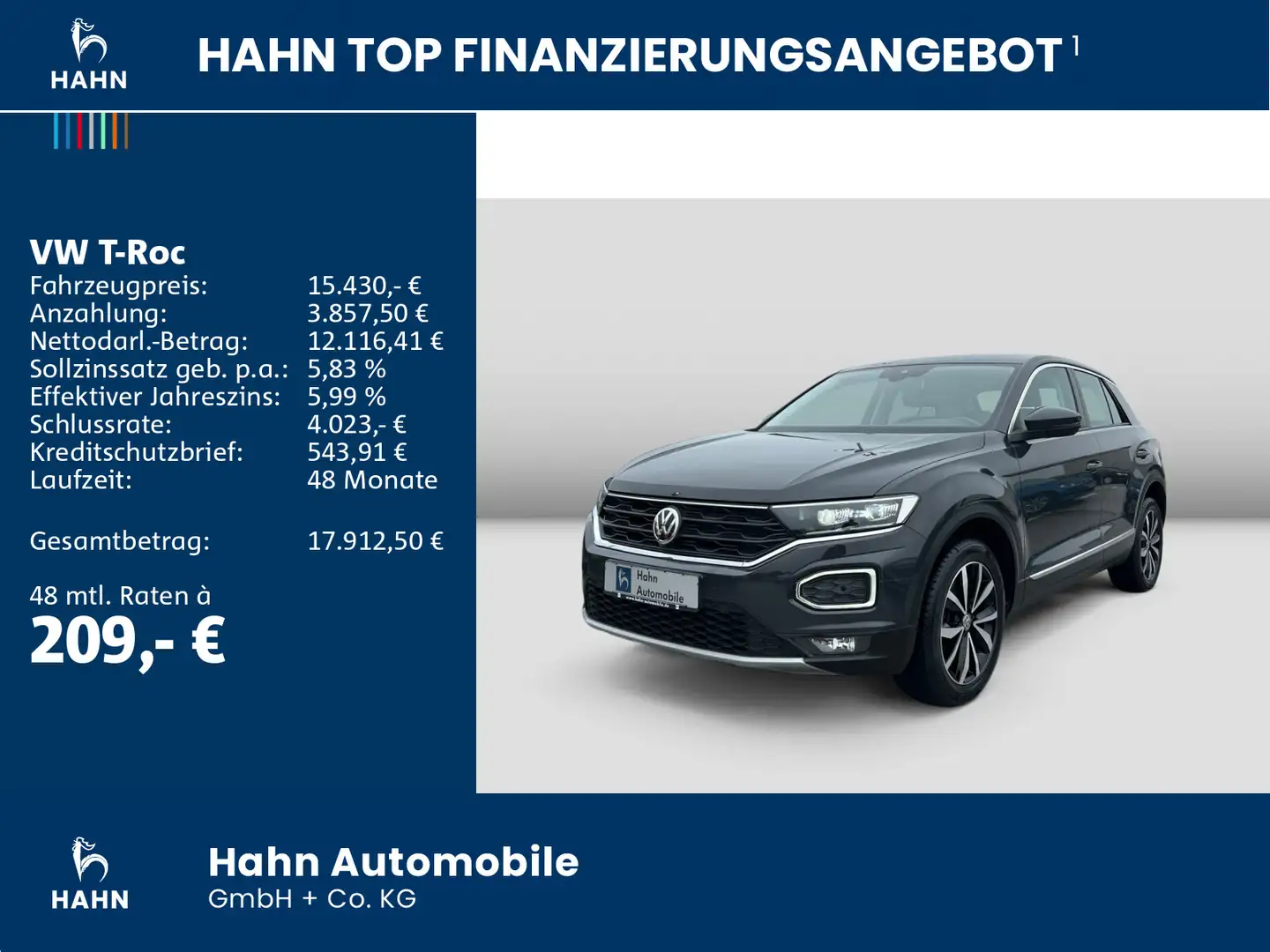 Volkswagen T-Roc 1.0TSI Style ACC CAM LED APP-Connect Clima Grau - 2