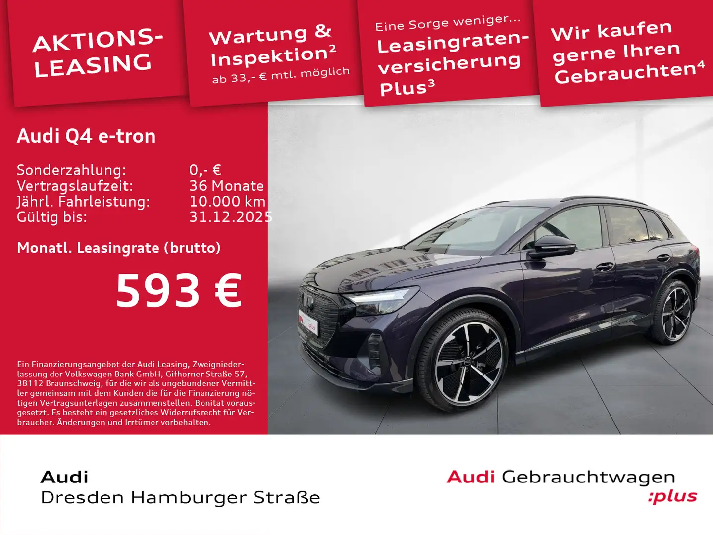 Audi Q4 e-tron 55 quattro Navi pro Wärmepumpe AHZV Violett - 1