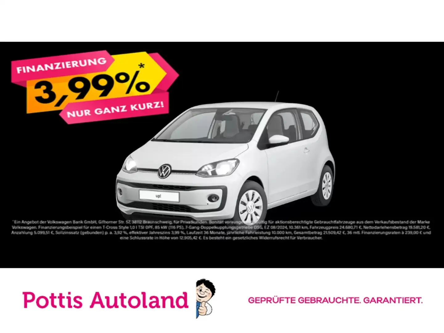 Volkswagen up! 1.0 MPI MOVE UP! SITZHZG LED KLIMA DAB+ Blanc - 1