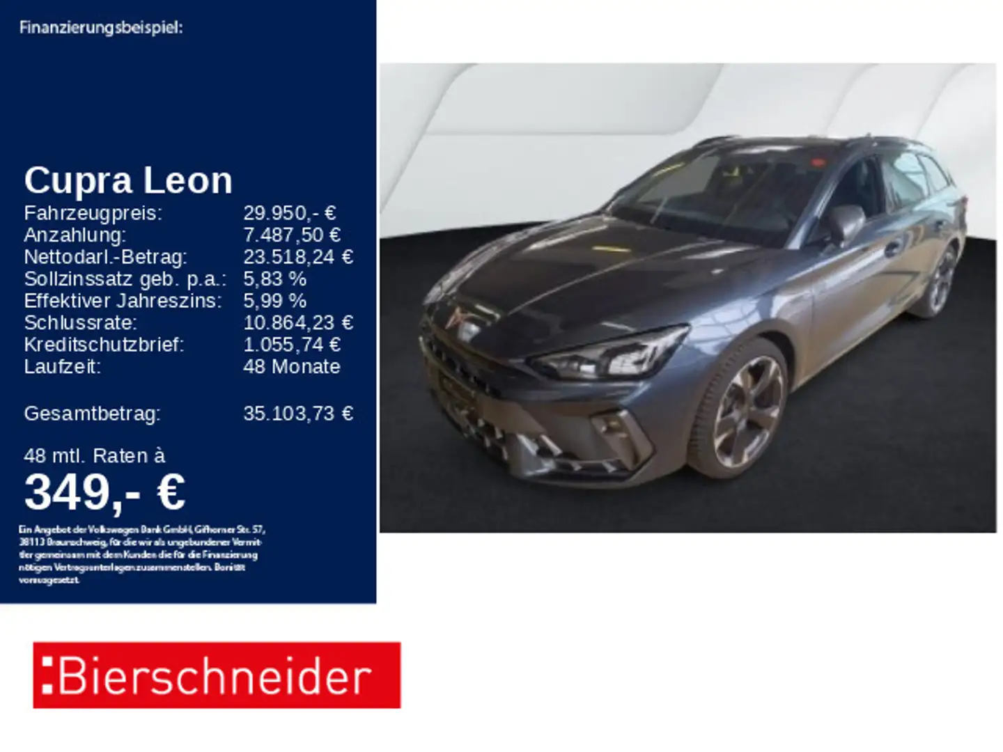 CUPRA Leon SP 2.0 TDI DSG EDGE eHECK GANZJAHR KEYLESS Grau - 1