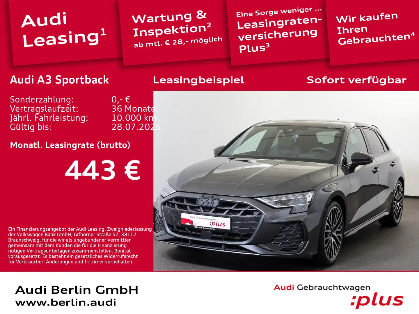 Audi A3 S line 35 TDI S tr. AHK STDHZG HUD Grau - 1