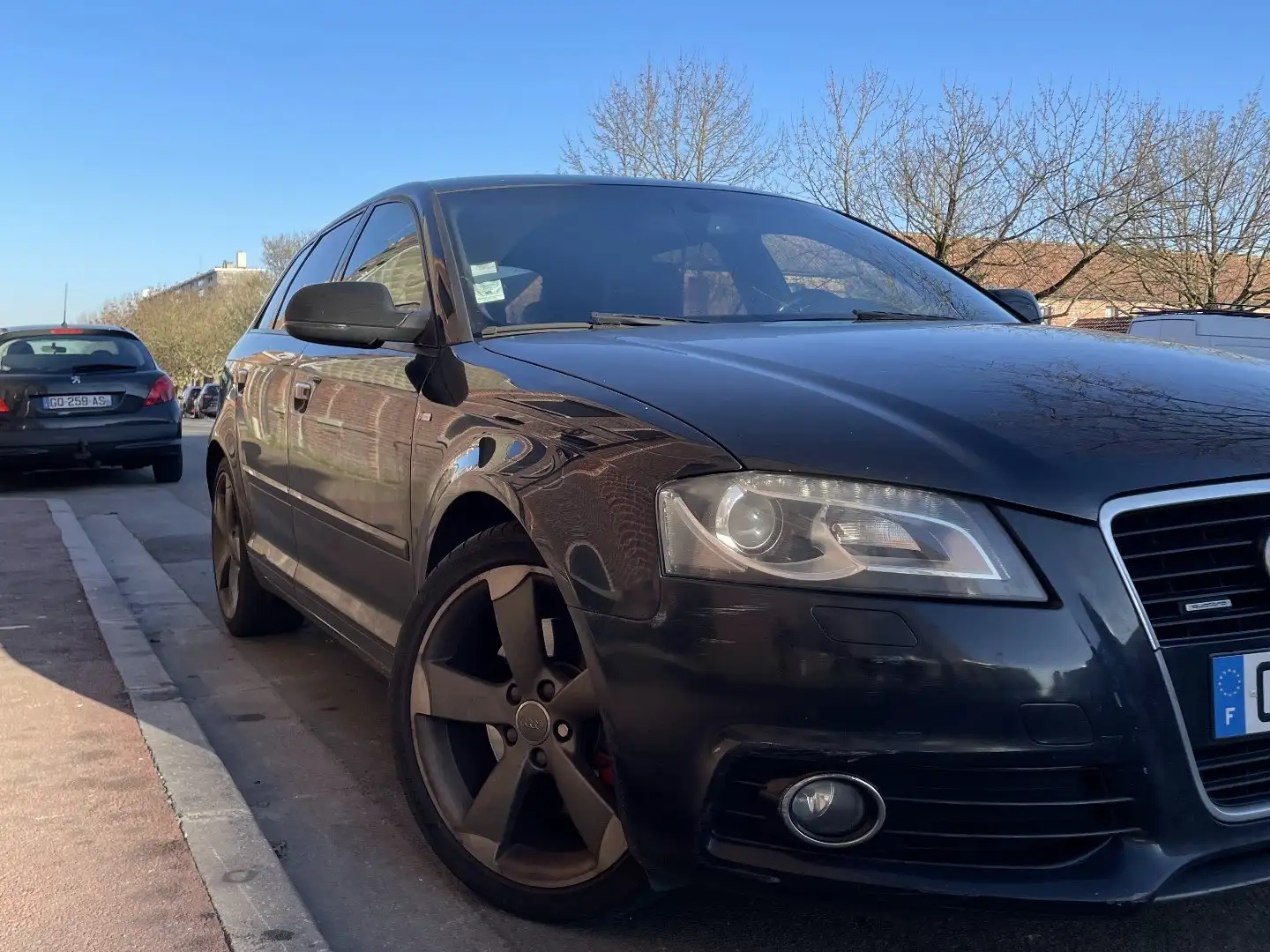 Audi A3 2.0 TFSI 200 Quattro S line tronic Zwart - 1