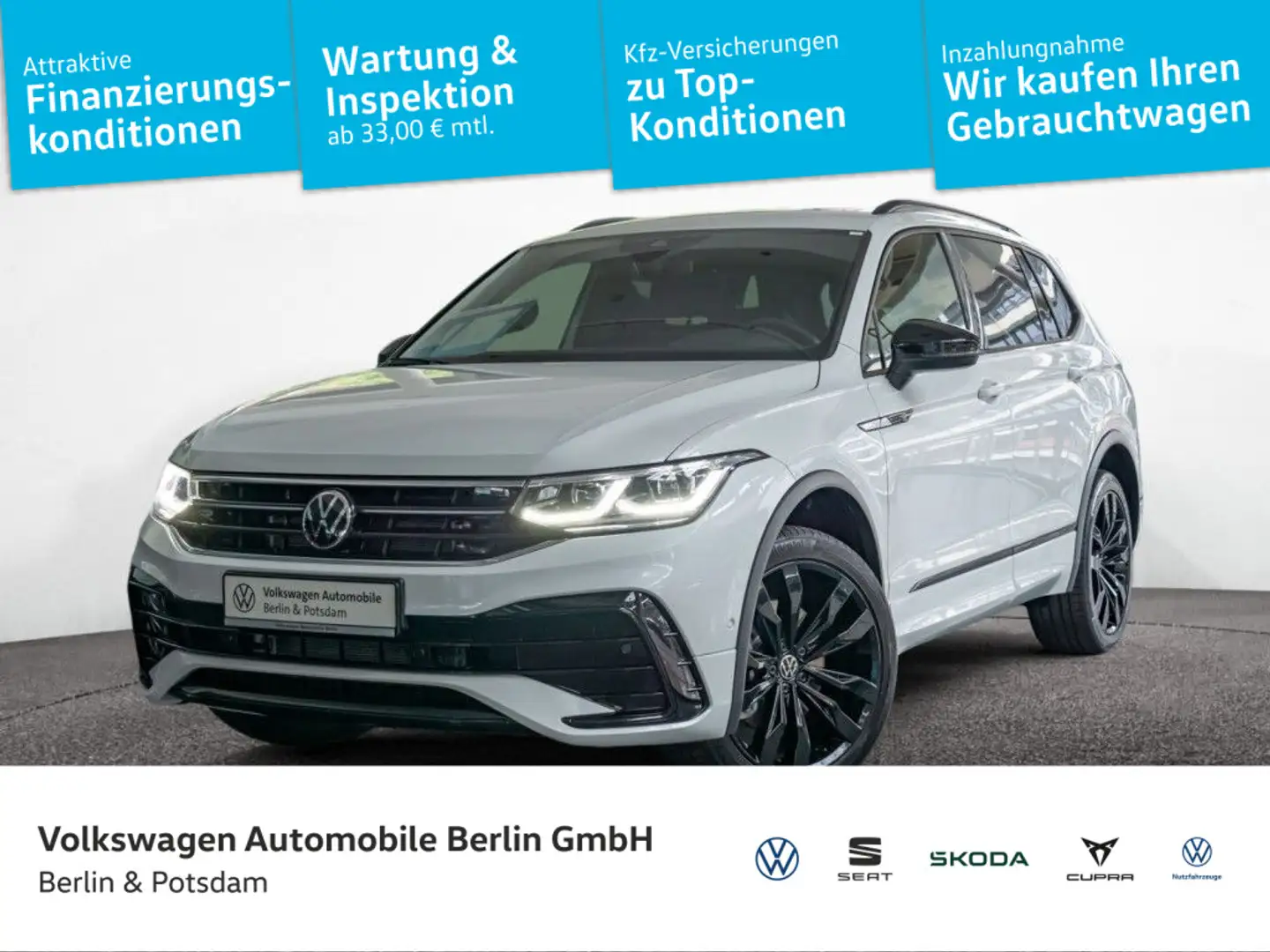 Volkswagen Tiguan Allspace 2.0 TDI 4M R-Line Black DCC AHK Weiß - 1