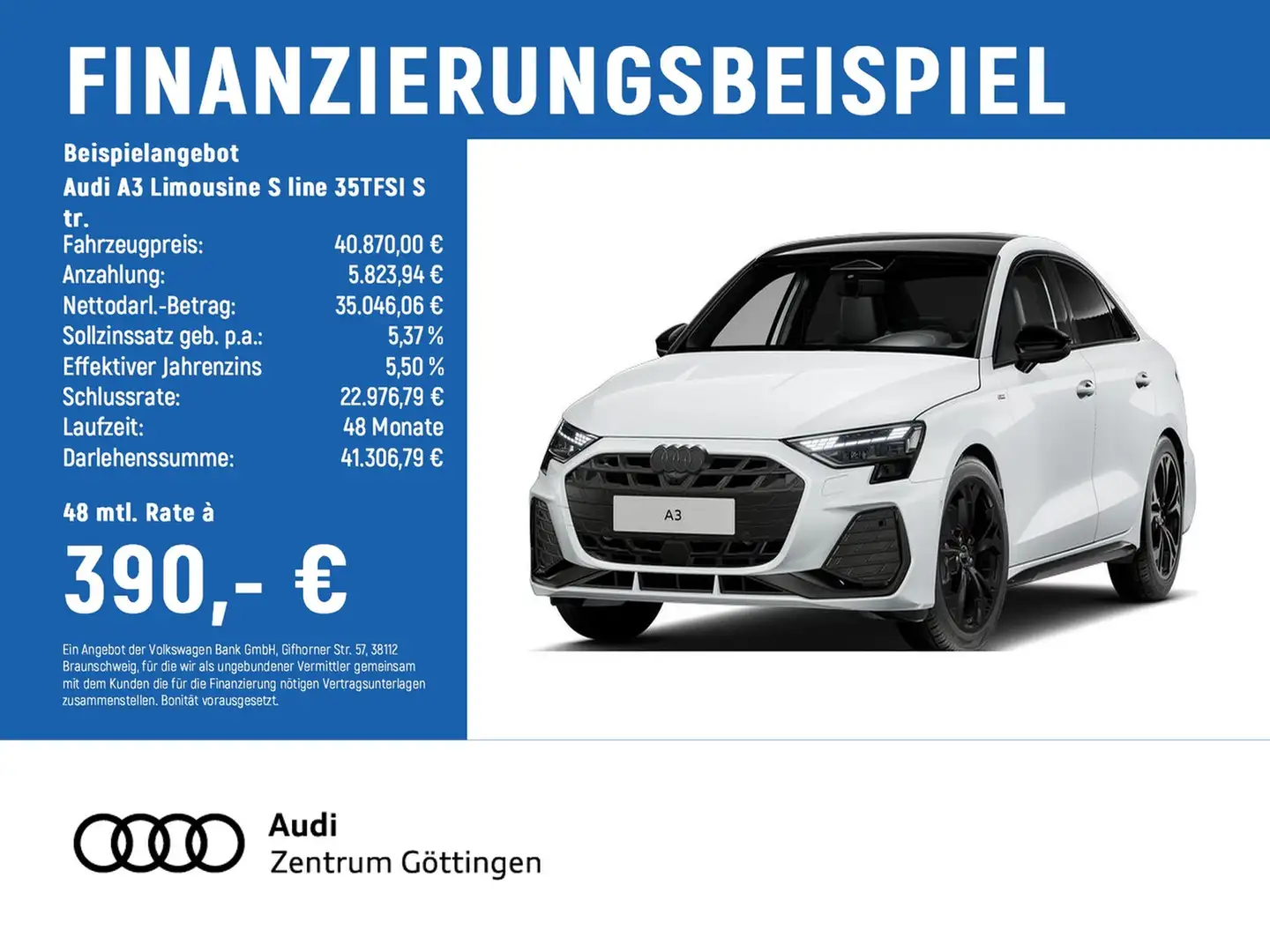 Audi A3 Limousine S line 35TFSI S tr. LED+SOUND+OPTIK Blanc - 2