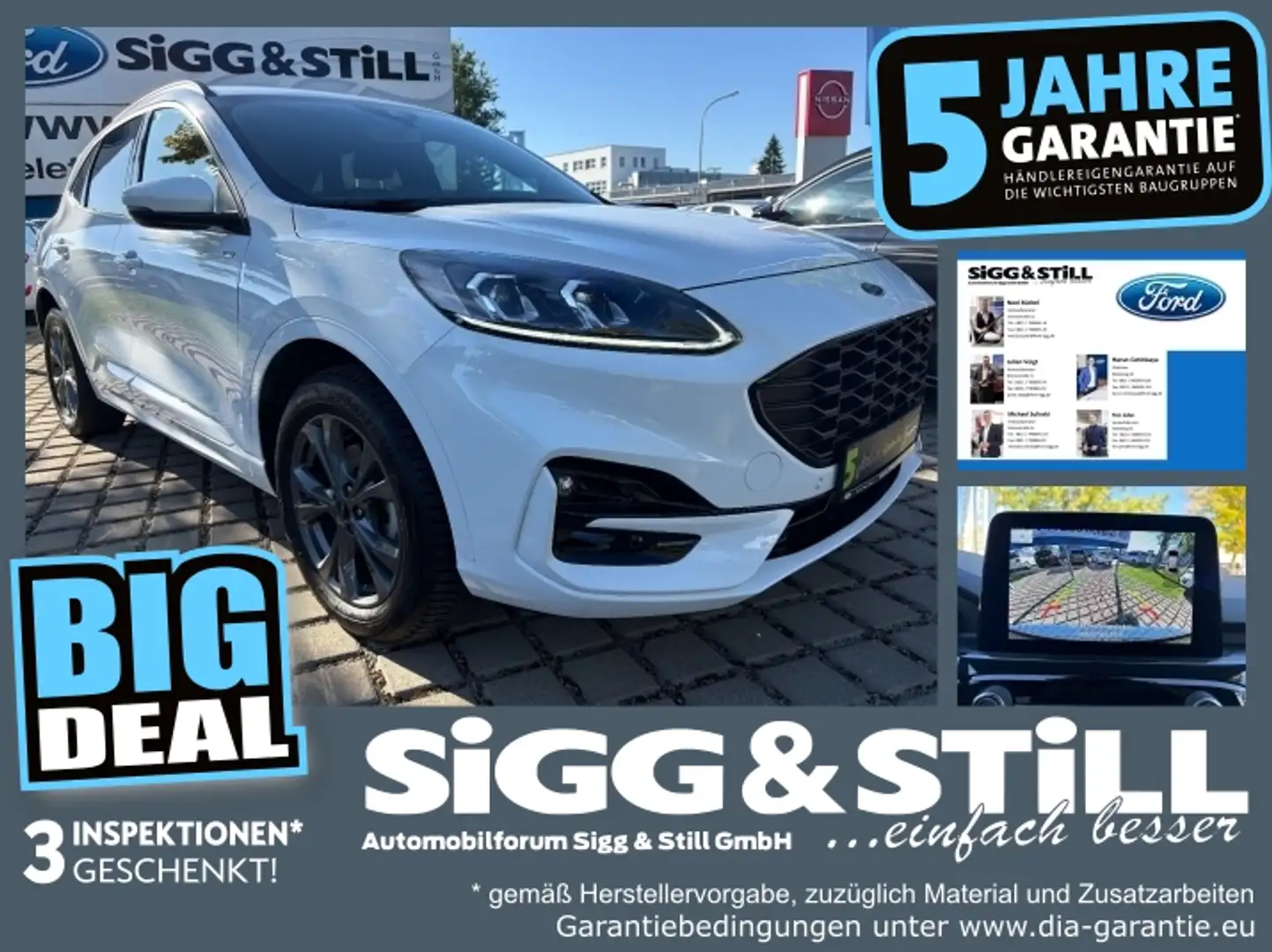 Ford Kuga 2.5 PHEV ST-Line LED*HUD*NAV*4xSHZ*CAM*EL-KLAPPE Blanc - 1