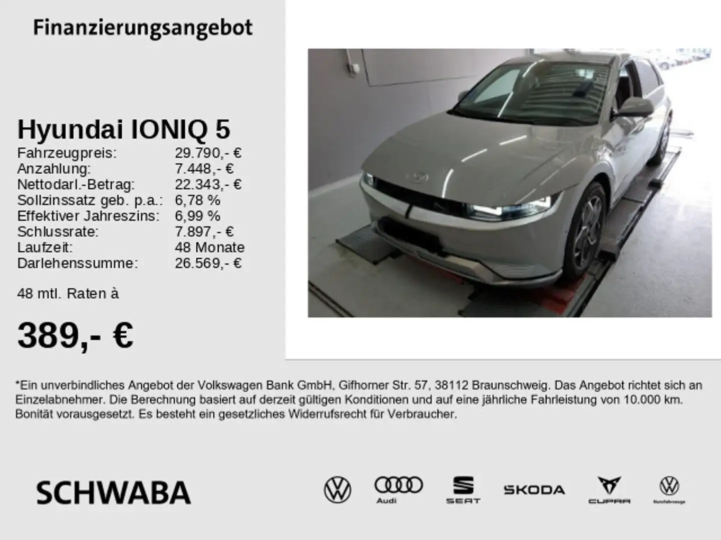 Hyundai IONIQ 5 Uniq *ACC*LED*NAVI*HdUp*R-KAM*LANE*19''* Grau - 1