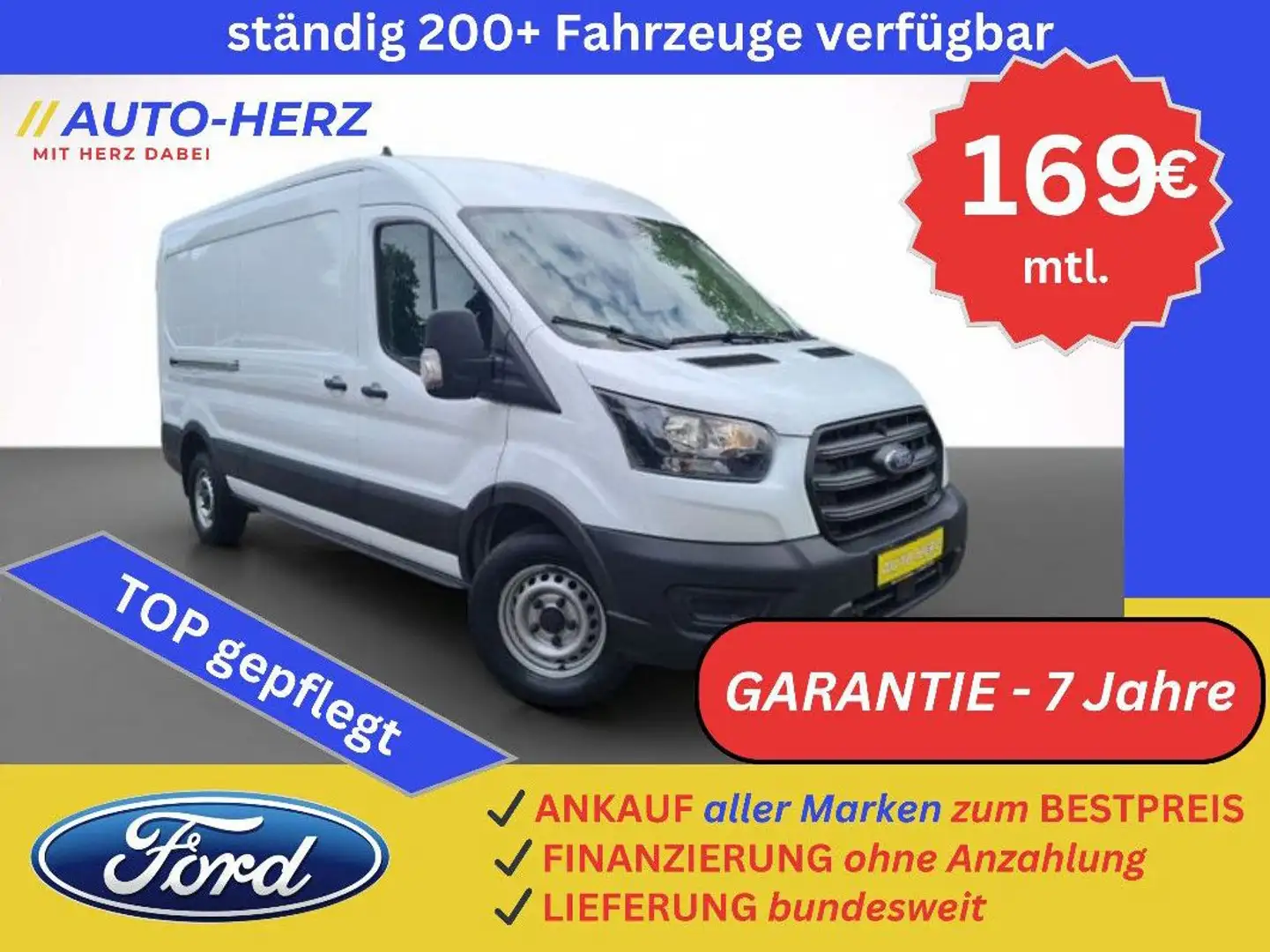Ford Transit Kasten 350 L3H2 *3 SITZE-KLIMA-DAB* Weiß - 1