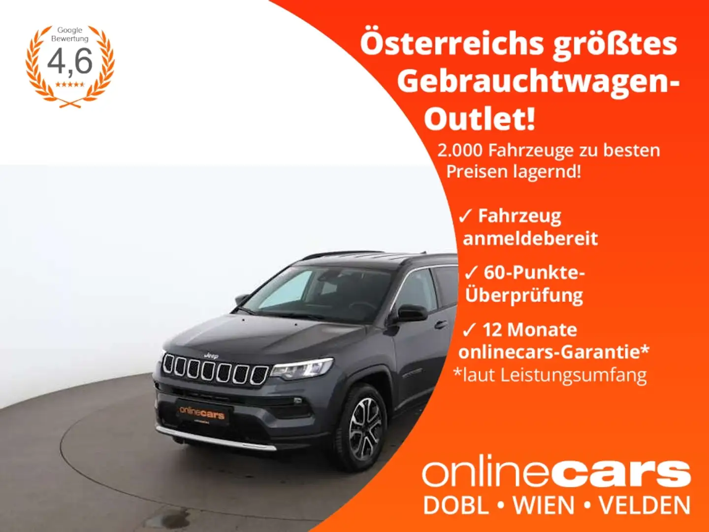 Jeep Compass 1.3 Limited PHEV 4x4 Aut LED RADAR LEDER Grau - 1
