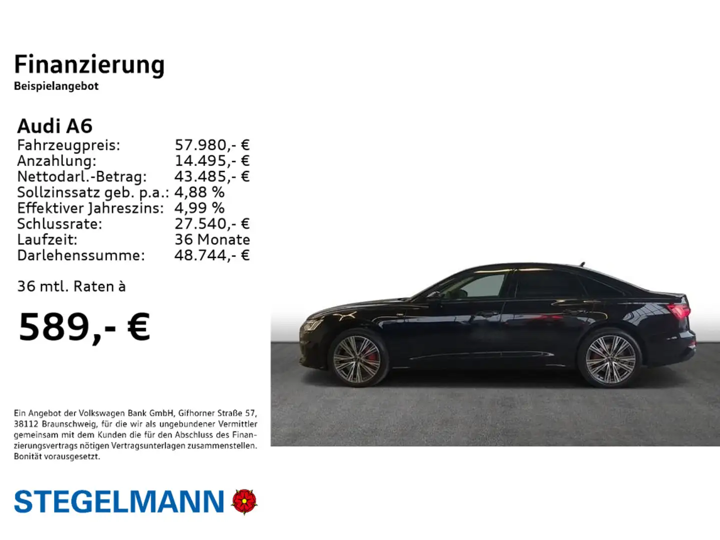 Audi A6 55 TFSI e qu.S tronic S LINE AHK*Pano*B&O Schwarz - 2