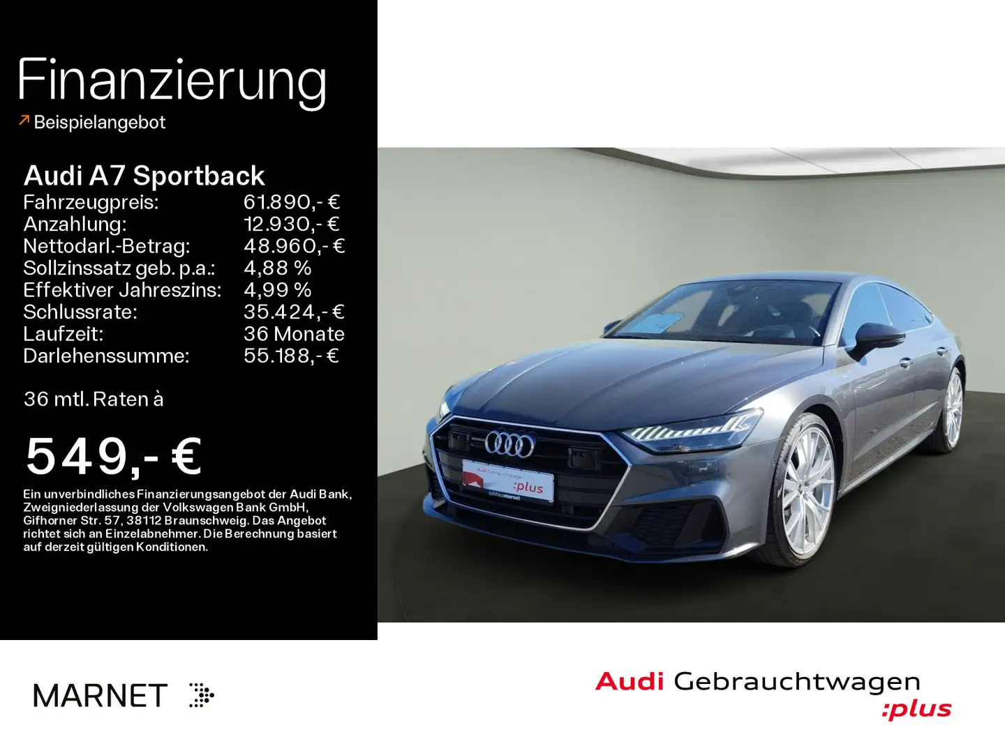 Audi A7 50 TDI quattro S line*Navi*Matrix*H Grau - 1