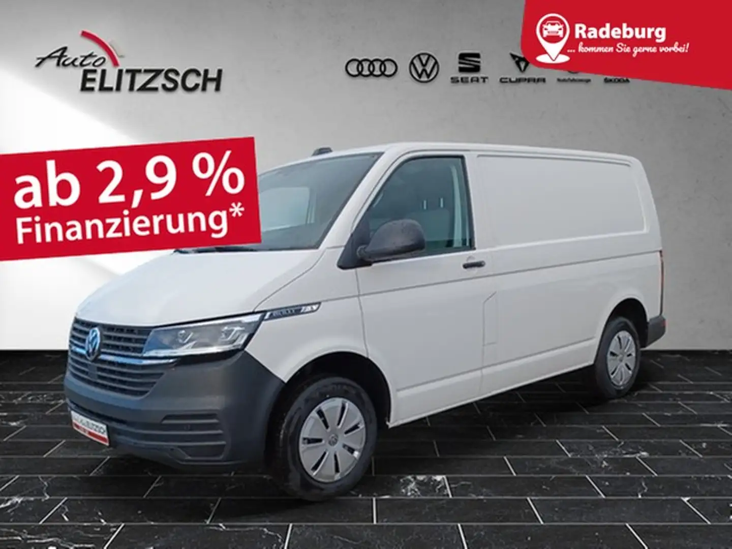 Volkswagen T6 Transporter T6.1 TDI Kasten LED AHK Klima RFK DAB SH Weiß - 1