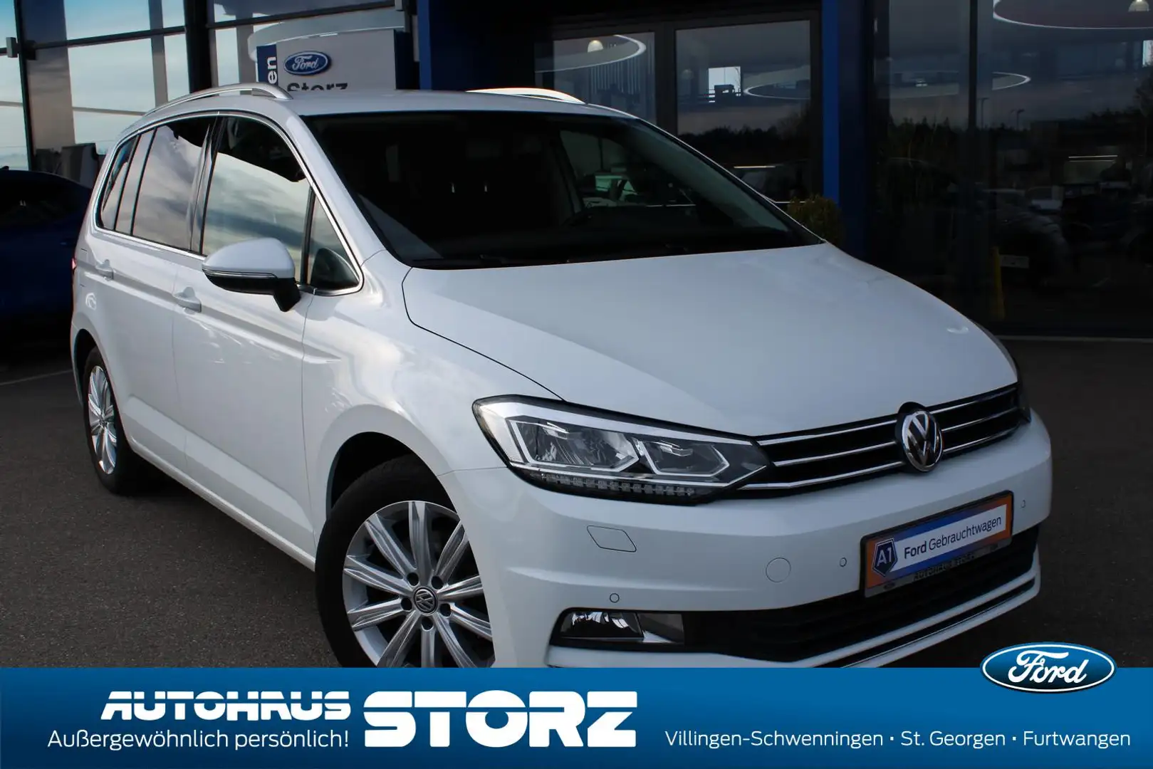 Volkswagen Touran Highline BMT/Start-Stopp AUTOMATIK|ABSTANDS TEMPOM Weiß - 1