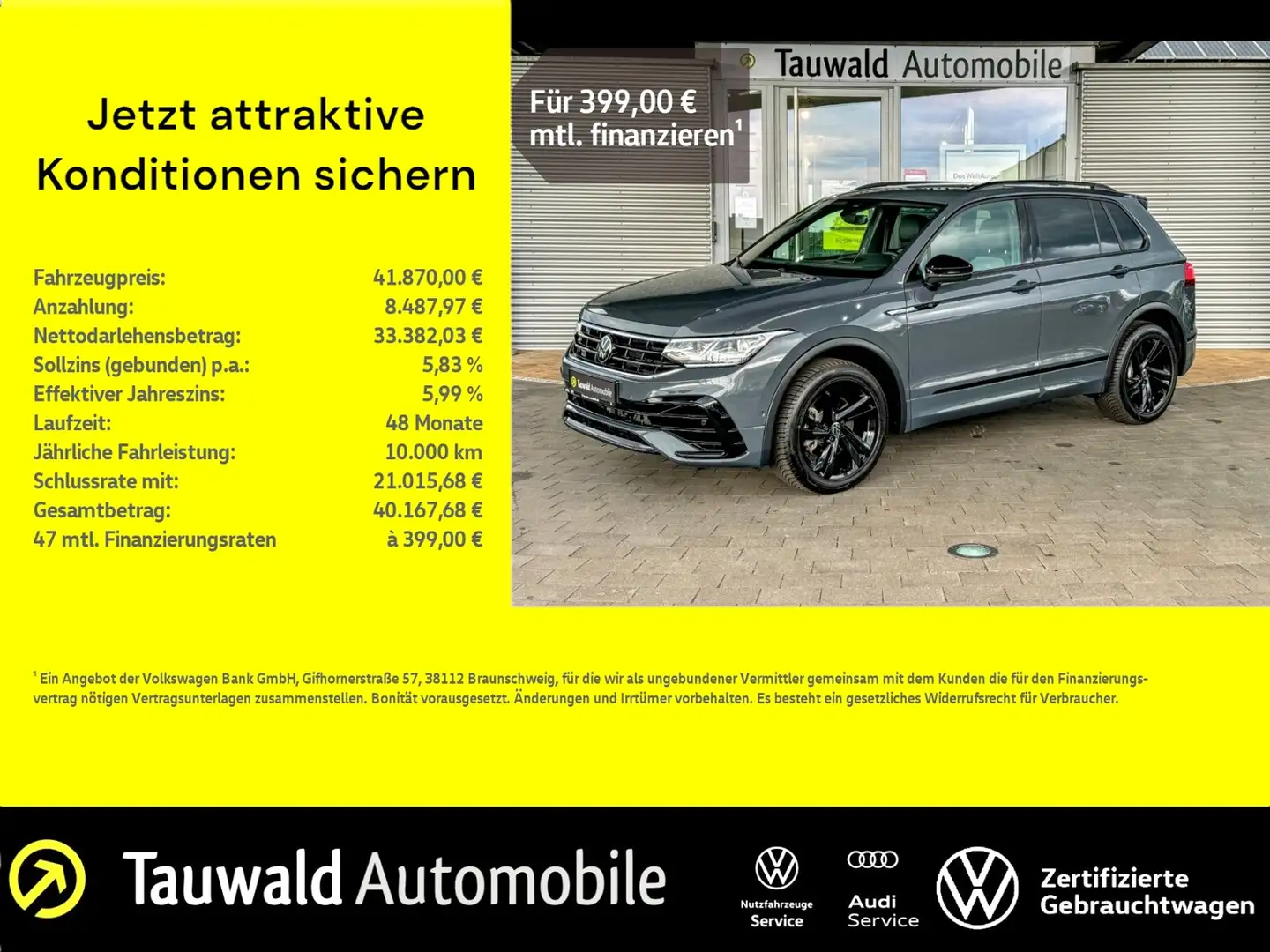 Volkswagen Tiguan 2.0 TSI DSG 4M R-Line PANO/MATRIX/RFK/HUD Grigio - 1