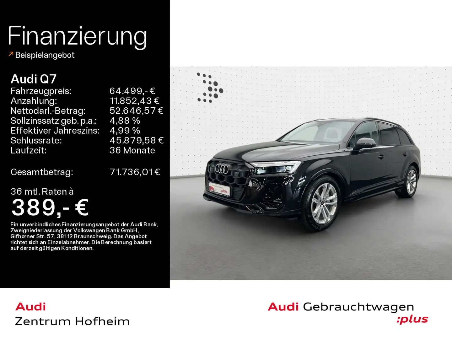 Audi Q7 55 TFSI qu S line tip*Air*7-Sitzer*HUD*Pano*M Schwarz - 1