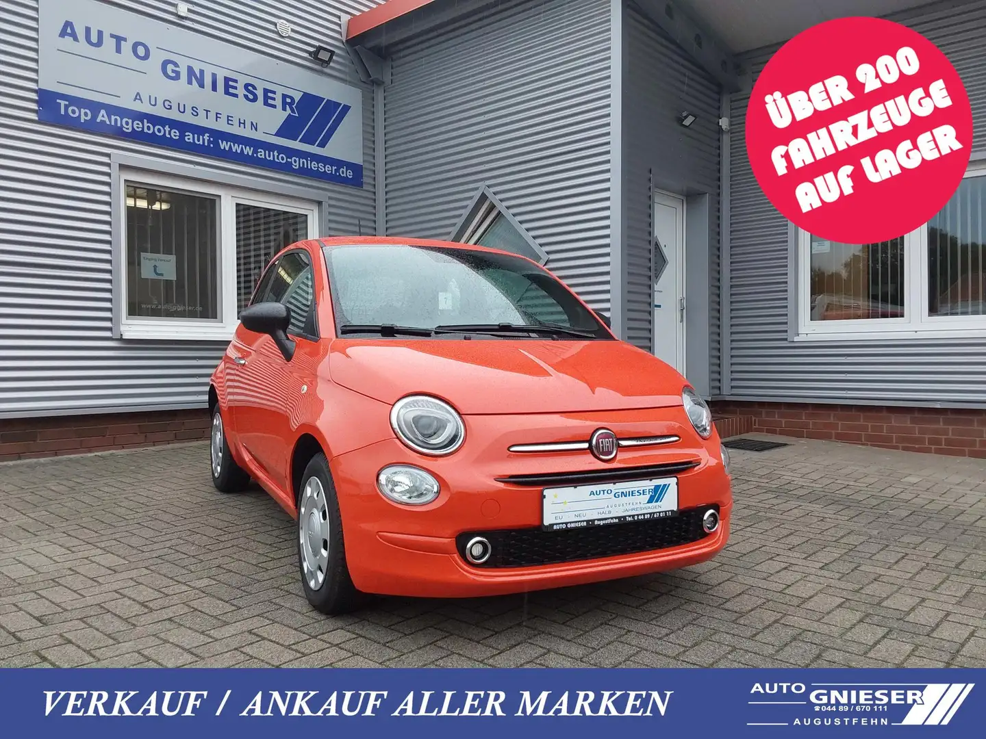 Fiat 500 1.0 Mild Hybrid PDC/KLIMA/NEBEL 51 kW (69 PS), ... Orange - 1