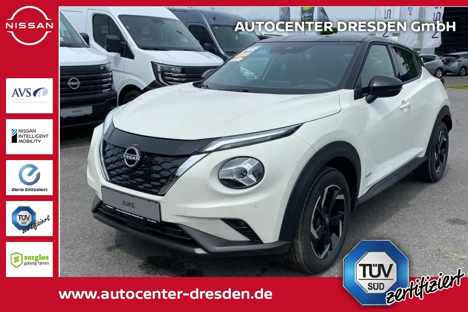 Nissan Juke 1.6 Hybrid 4AMT N-Connecta FLA SpurH Kam Blanc - 1