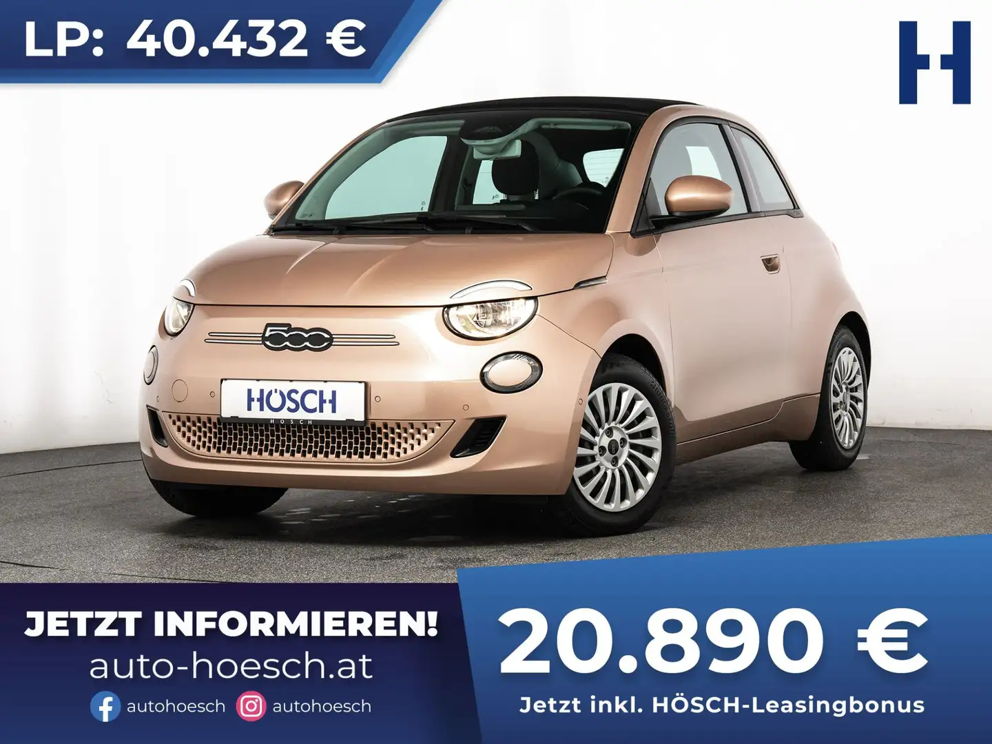 Fiat 500 E Cabriolet 42kWh WENIG KM -48% Gold - 1