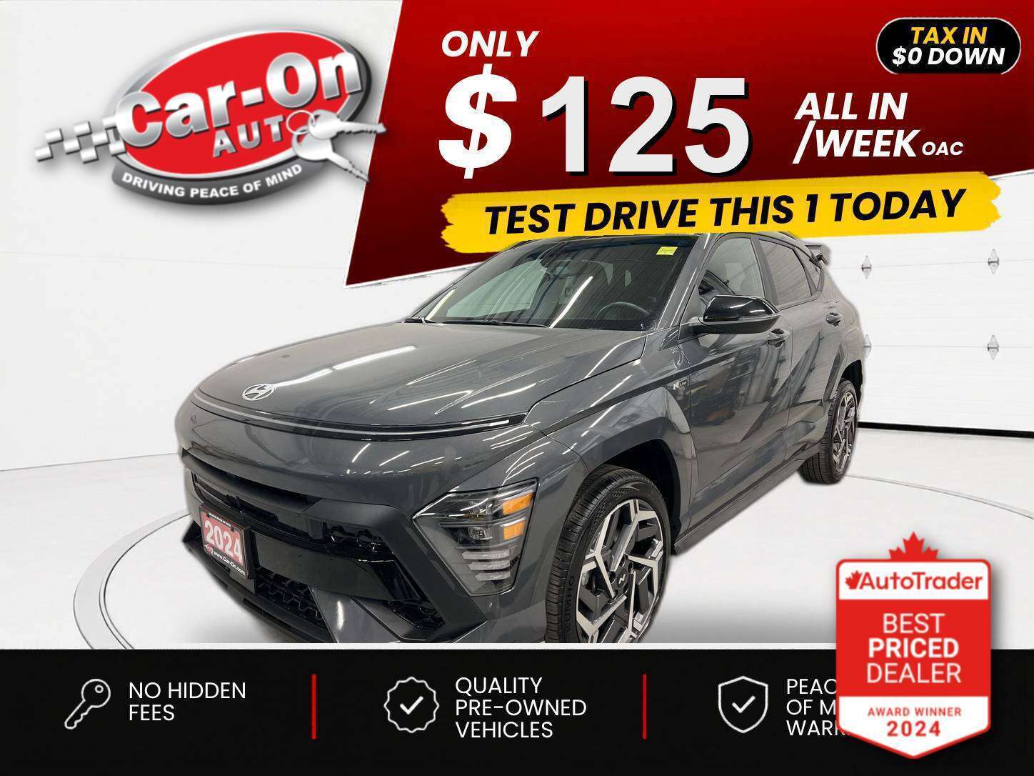 Gray 2024 Hyundai Kona SUV / Crossover All-Wheel Drive Automatic