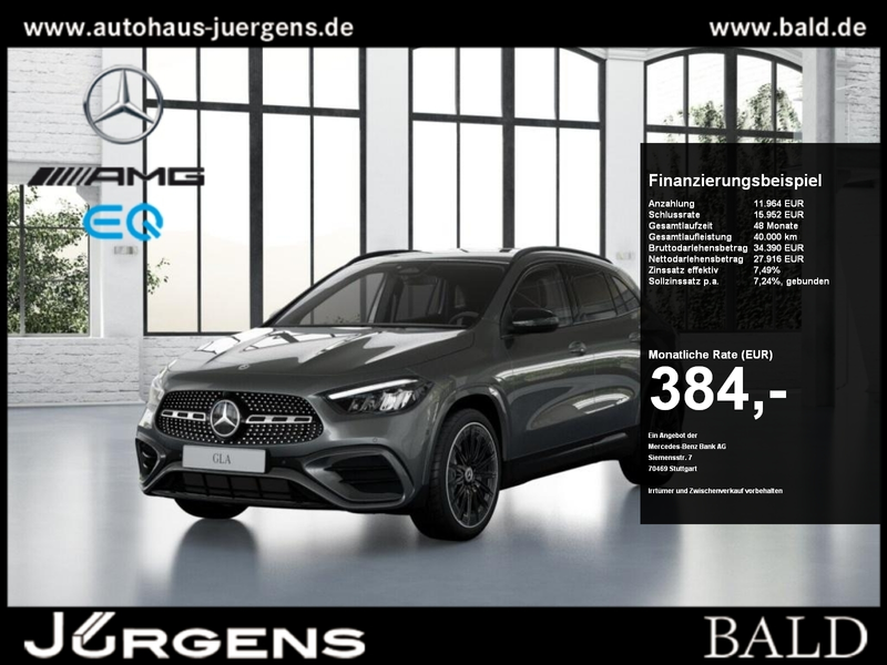 Mercedes-Benz GLA 180 AMG-Sport+Night+Ambiente+AHK+Cam+LED+PTS