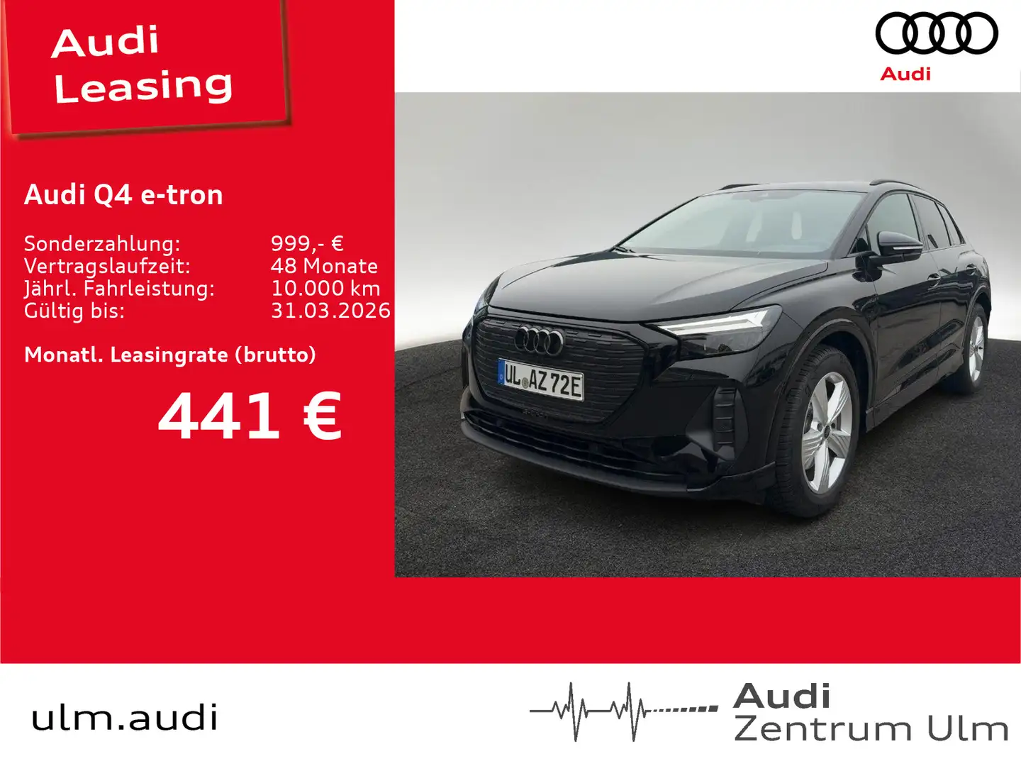Audi Q4 e-tron 45 ACC ADVANCED HuD NAVI KEYL RFK WÄPU Noir - 1