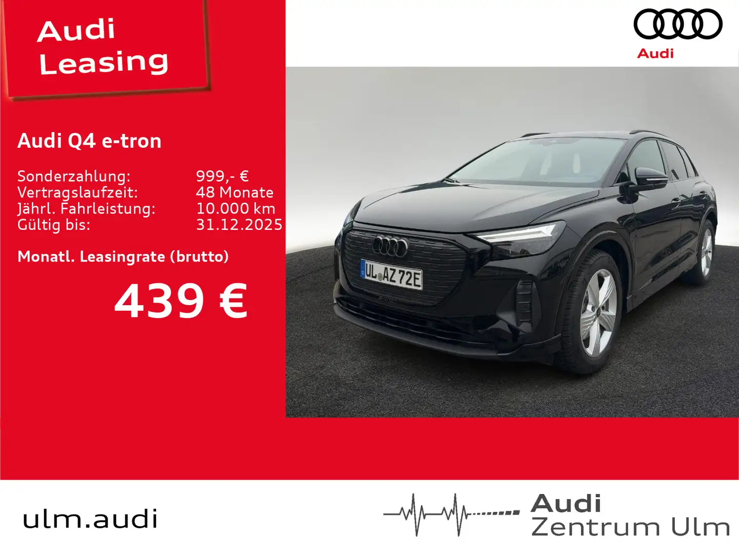 Audi Q4 e-tron 45 ACC ADVANCED HuD NAVI KEYL RFK WÄPU Schwarz - 1