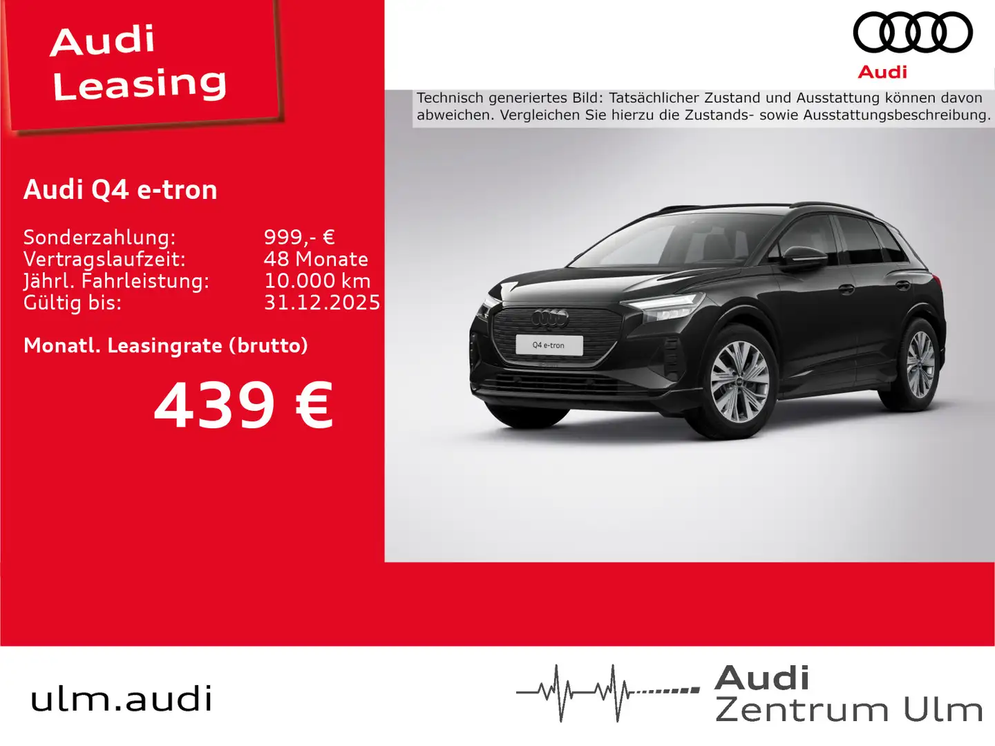 Audi Q4 e-tron 45 ACC ADVANCED HuD NAVI KEYL RFK WÄPU Schwarz - 1