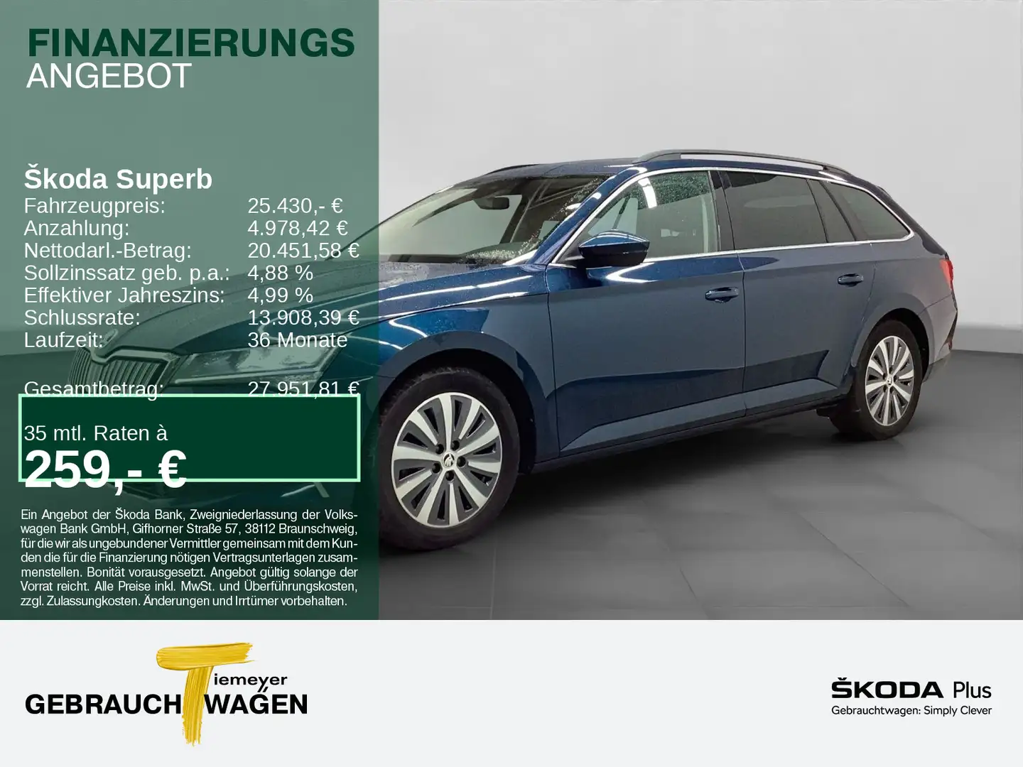 Skoda Superb Combi 1.4 TSI iV AMBITION ST.HEIZ COLUMBU Blau - 1