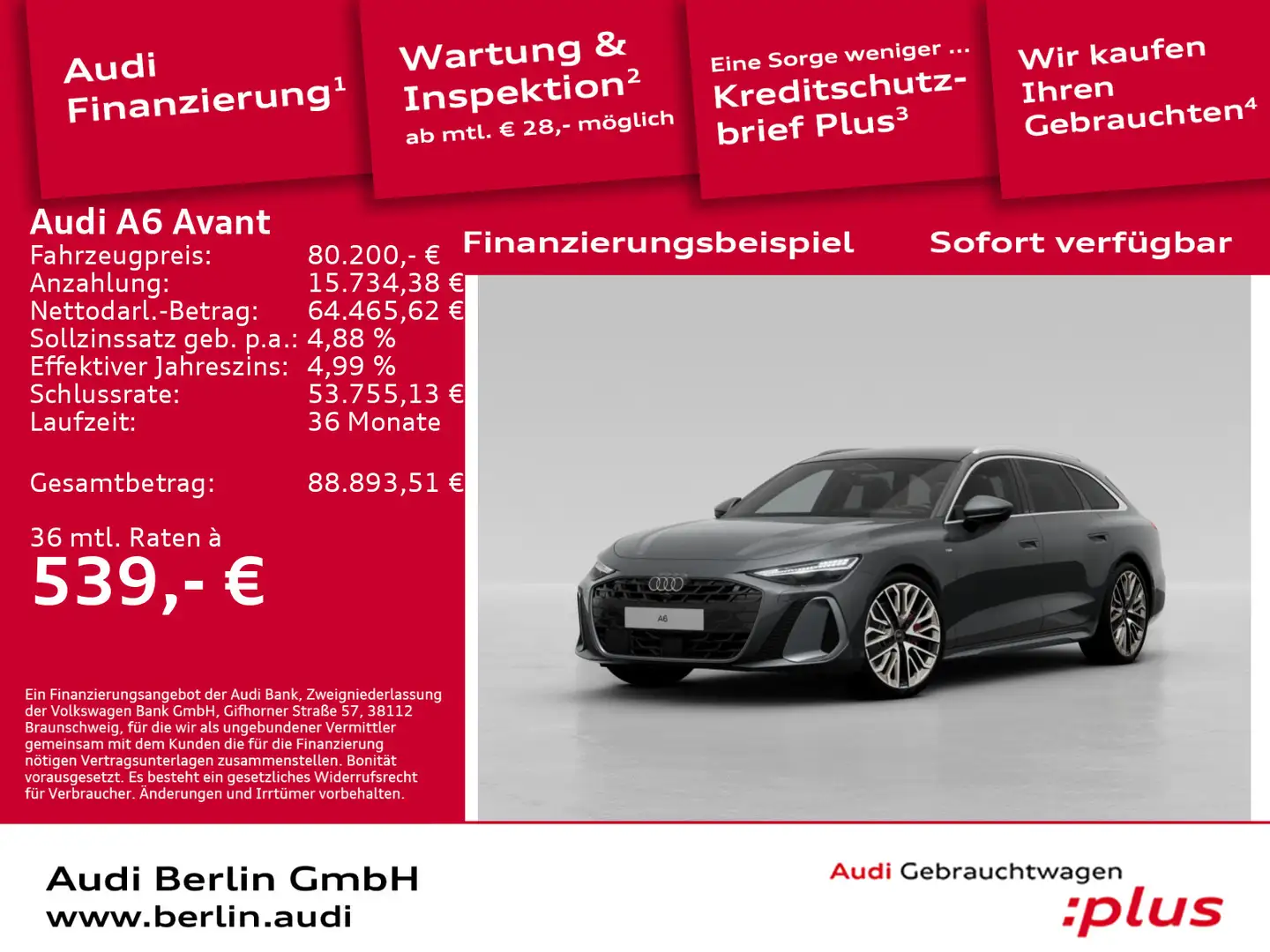 Audi A6 TFSI quattro S tronic Grau - 1