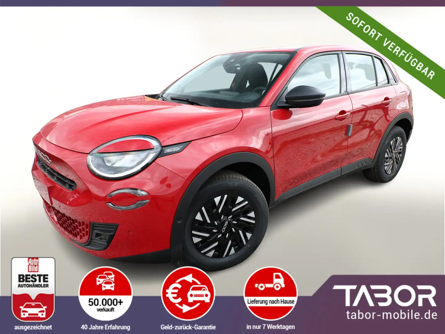 Fiat 600 MHEV 110 DCT LED Kam Keyl Klimaaut CarP PDC Rot - 1
