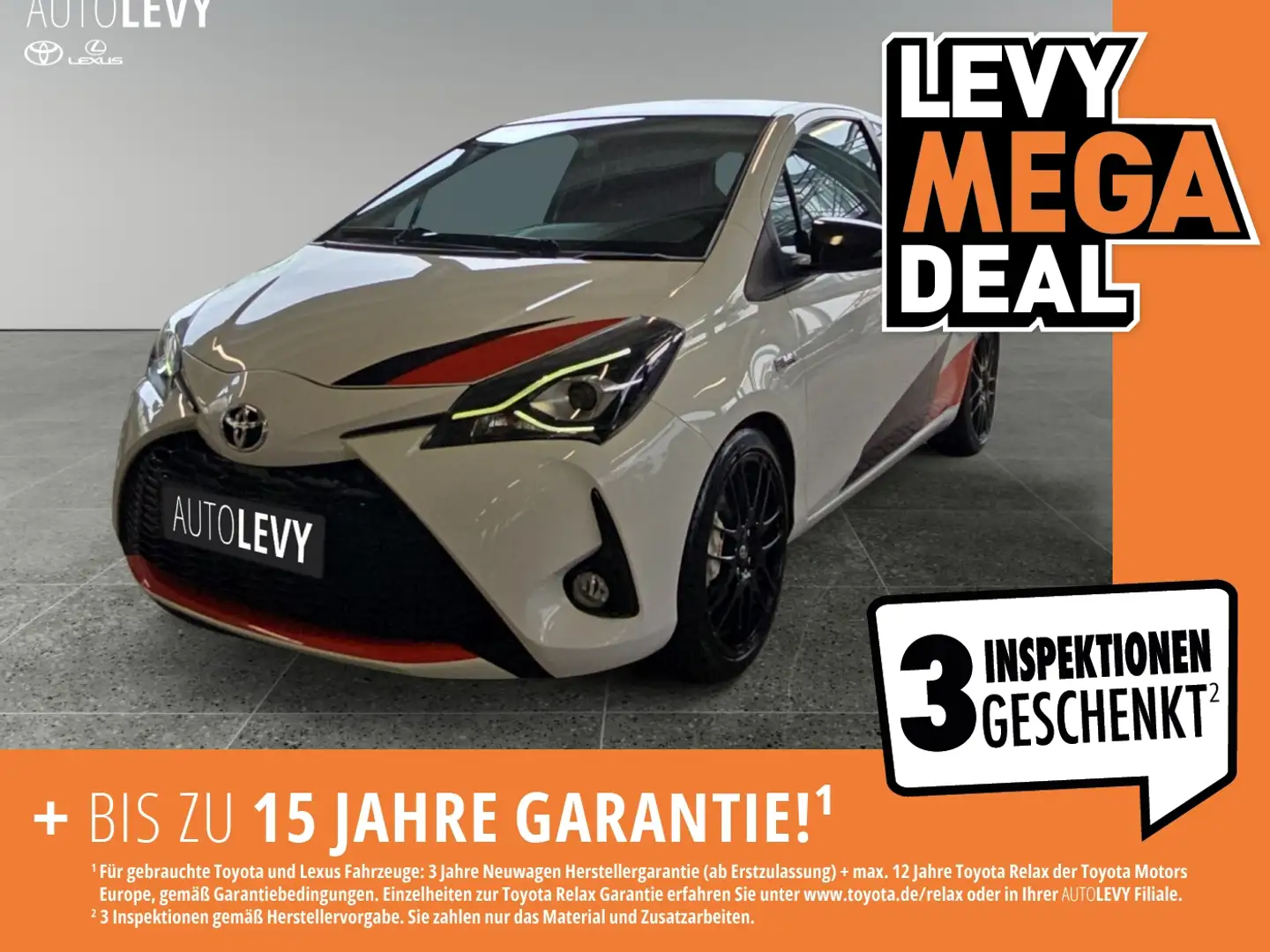 Toyota Yaris 1.8 GRMN +Display+Kamera+CarPlay+Sportsitze Weiß - 1